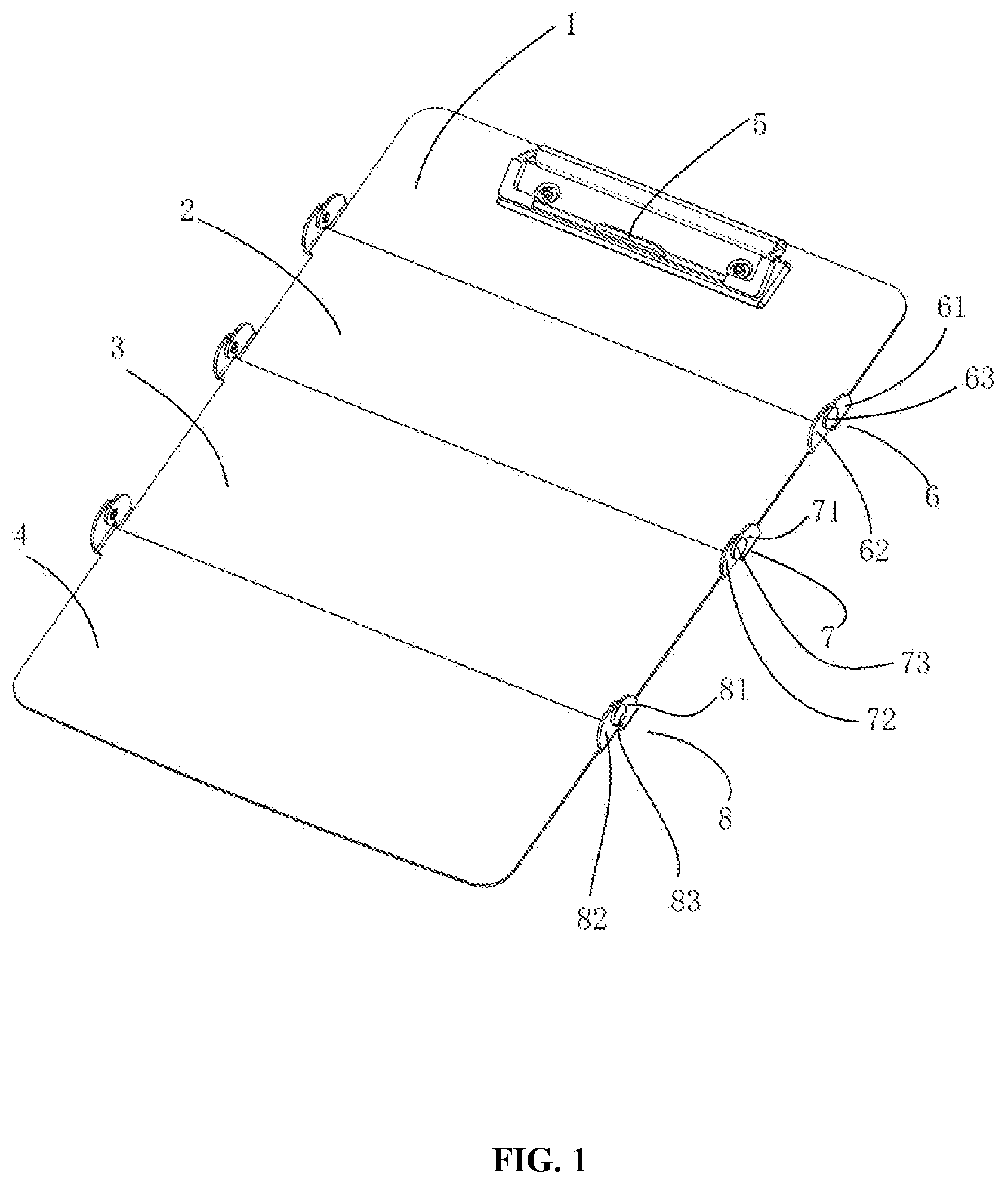 Patent US12103328 Figure 1 – Foldable clipboard