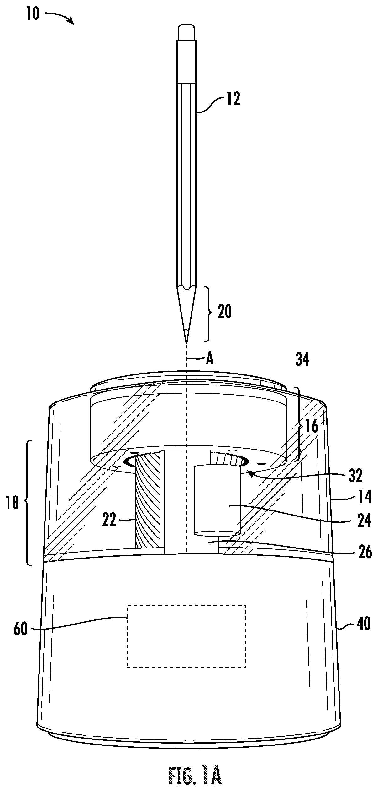Patent US12103330 Figure 1 – Sharpeners for writing instruments