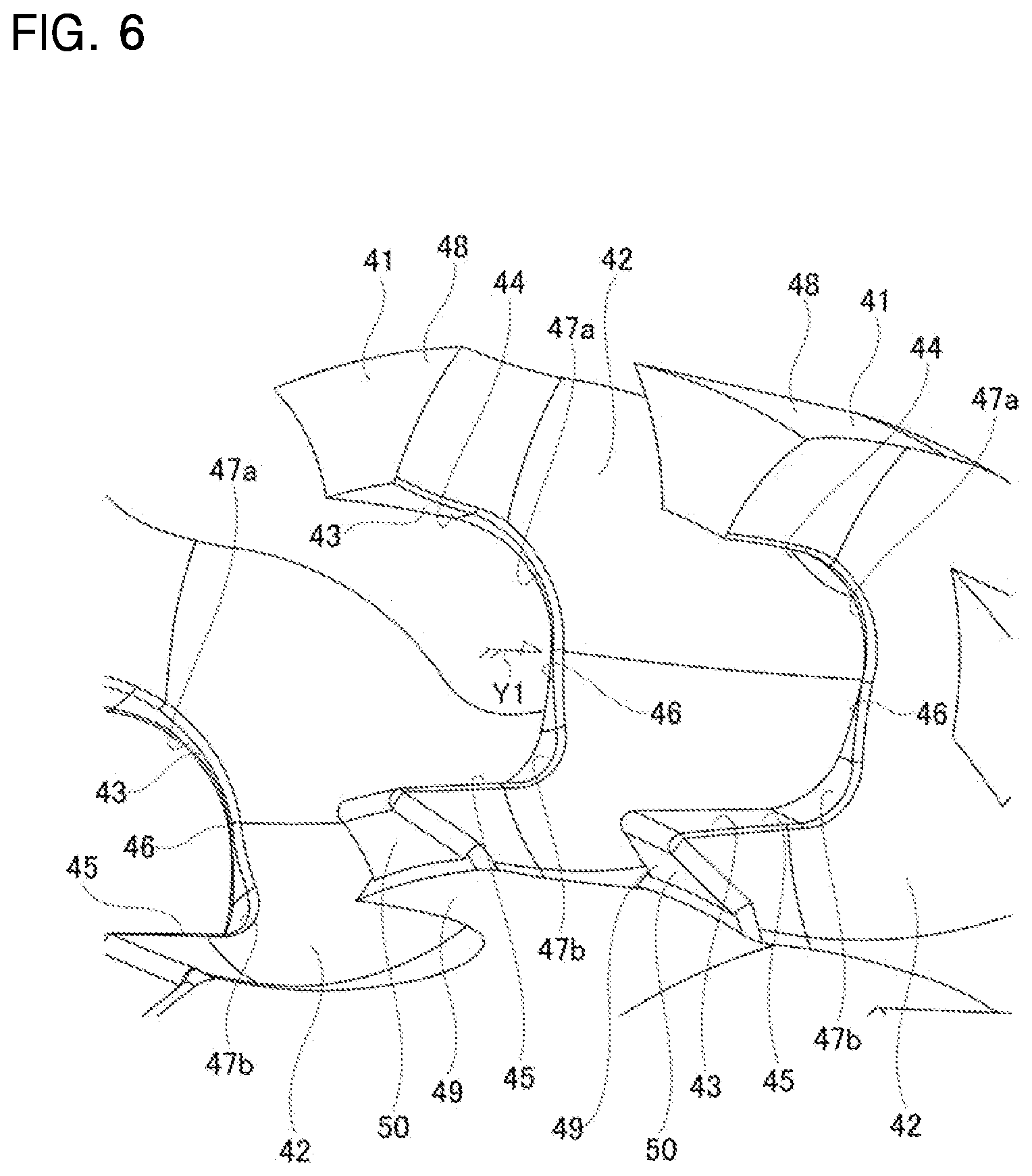 Patent US12103332 Figure 6 – Retainer for angular contact ball bearing, angular contact ball bearing, and hub unit bearing