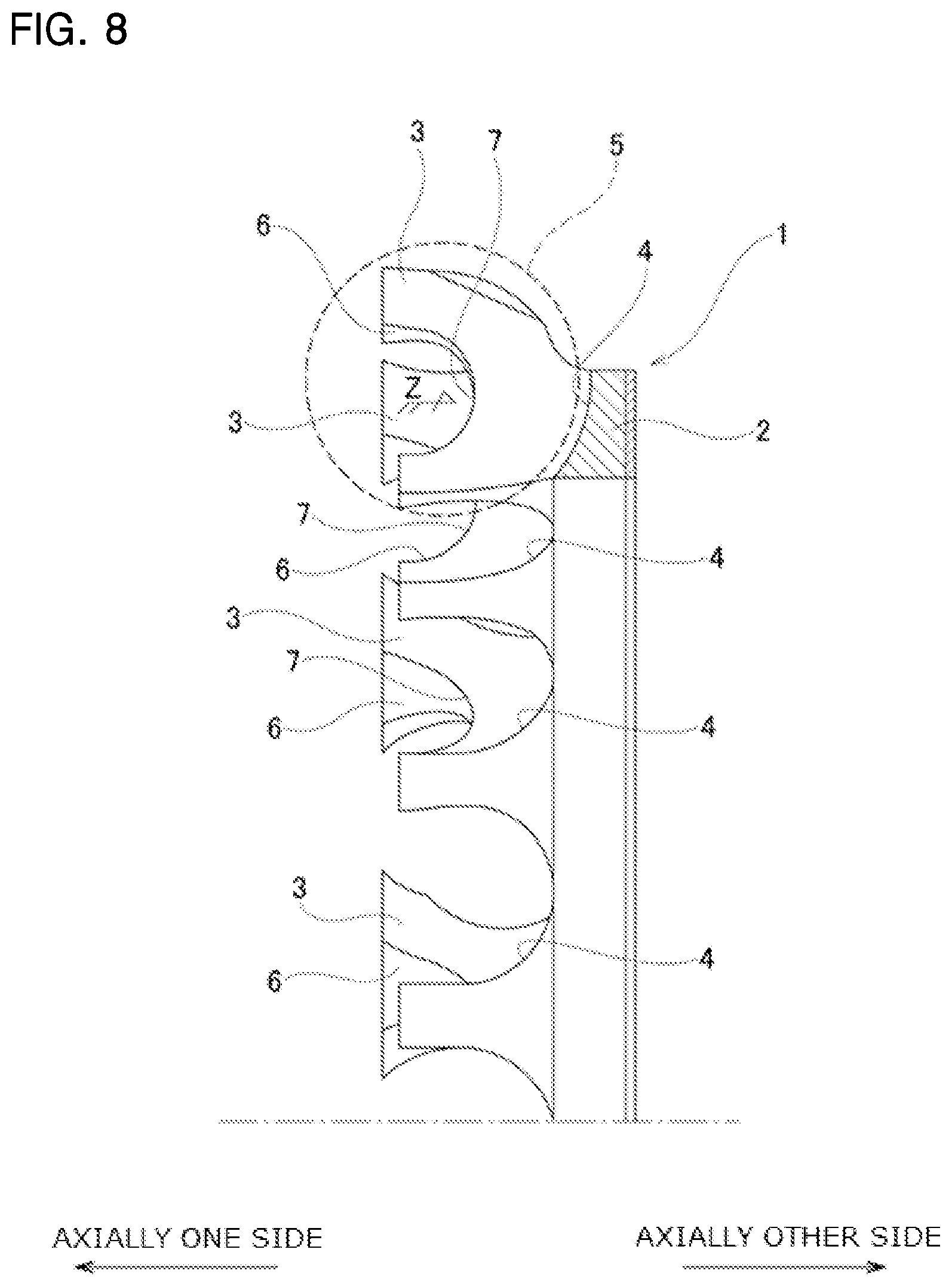 Patent US12103332 Figure 8 – Retainer for angular contact ball bearing, angular contact ball bearing, and hub unit bearing