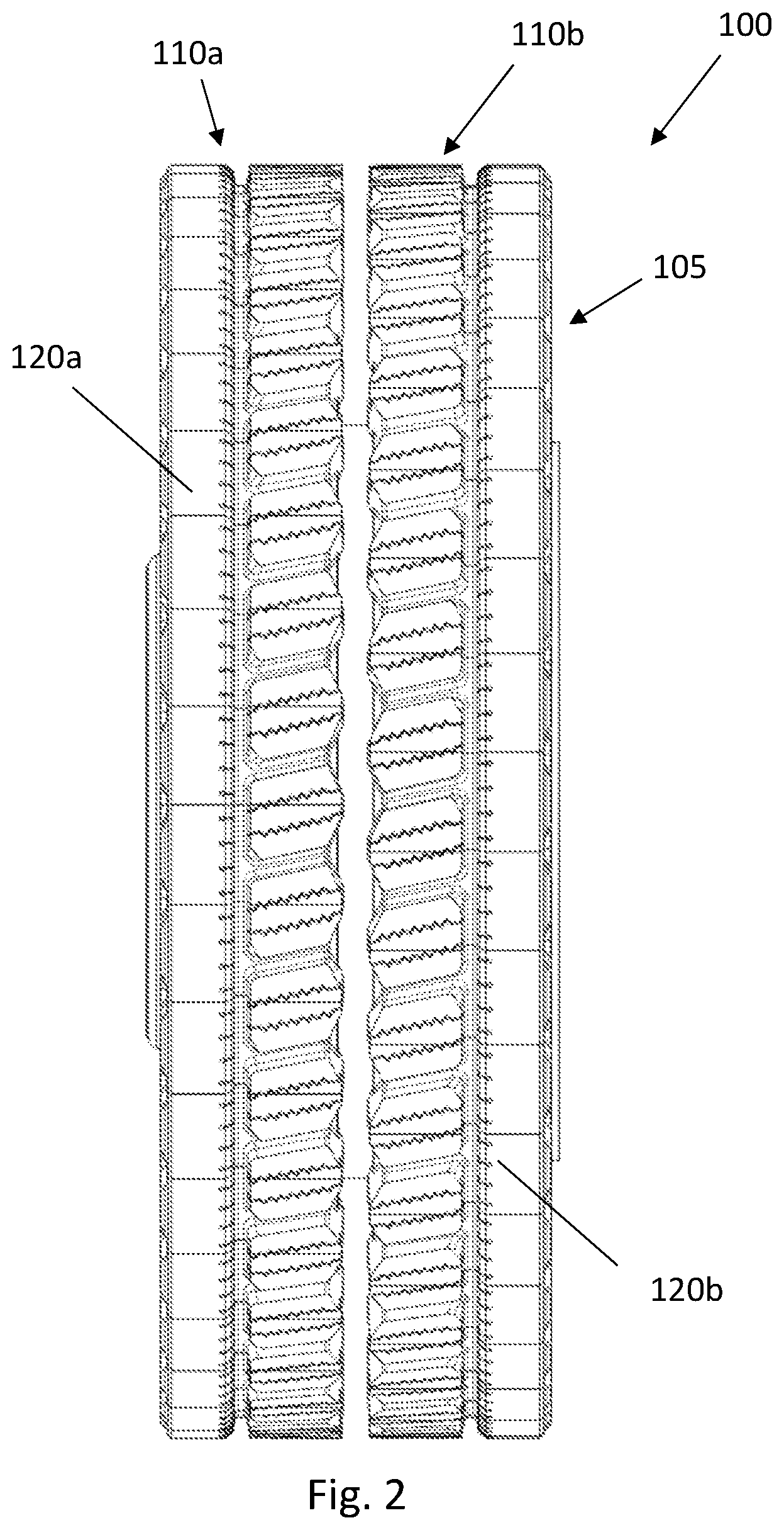 Patent US12103335 Figure 2 – Tire having a modular tread