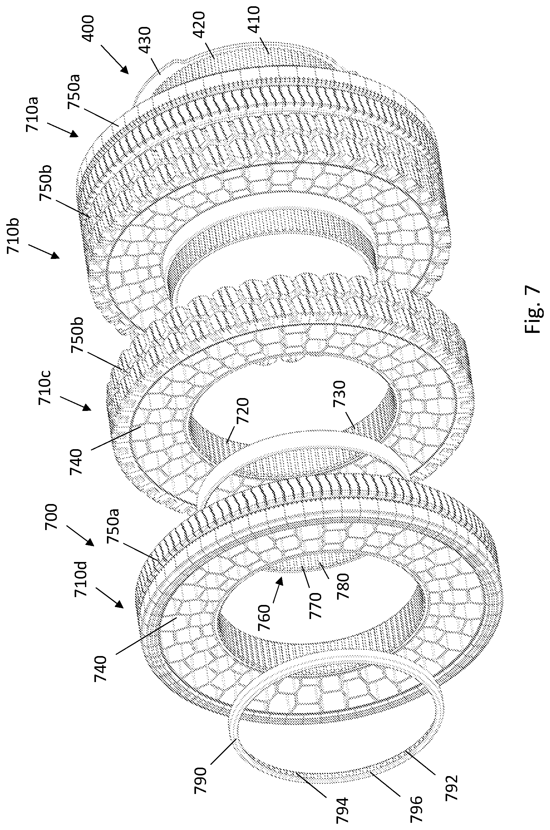 Patent US12103335 Figure 6 – Tire having a modular tread