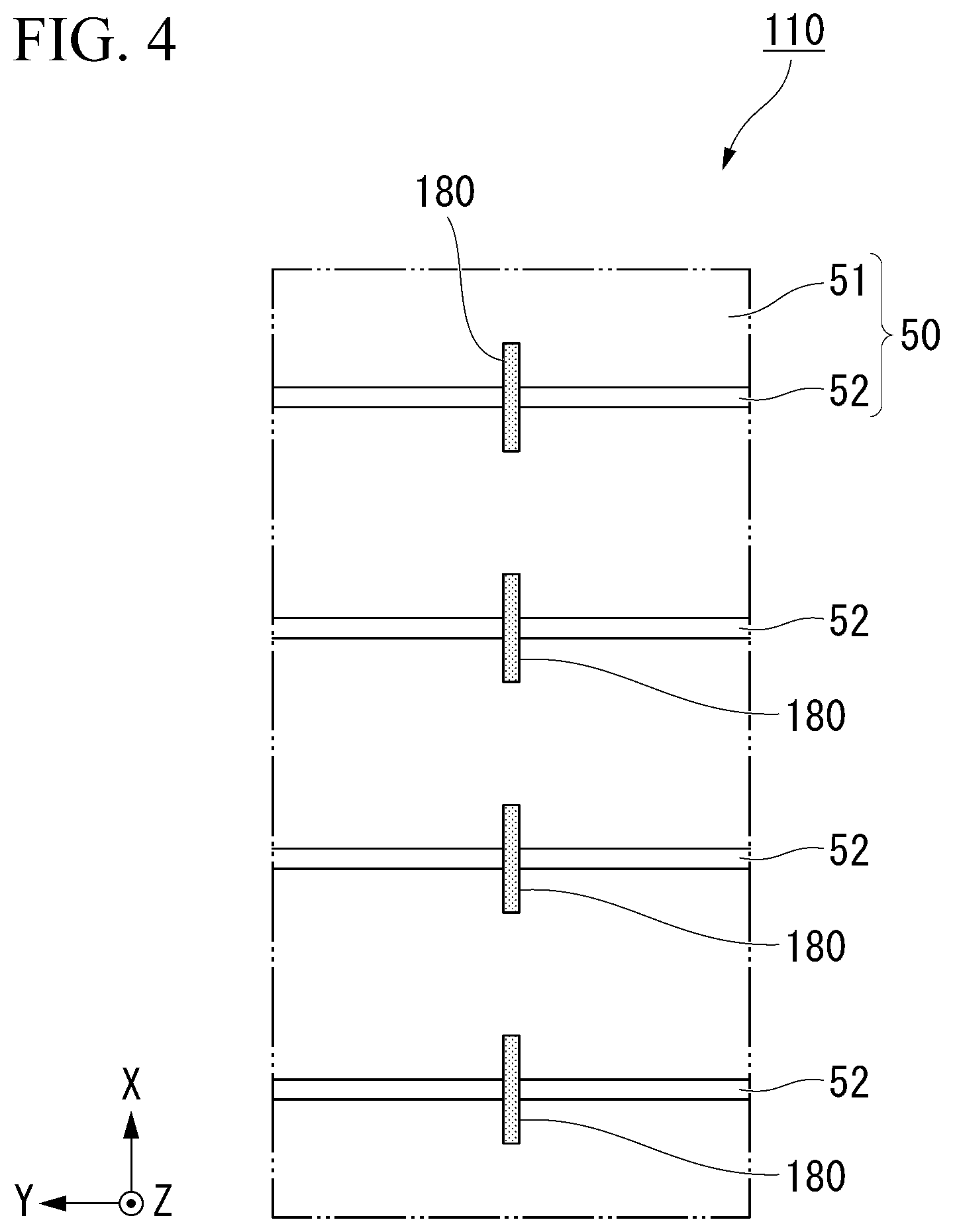 Patent US12103337 Figure 4 – Tire with carcass ply having conductive thread sewn portion