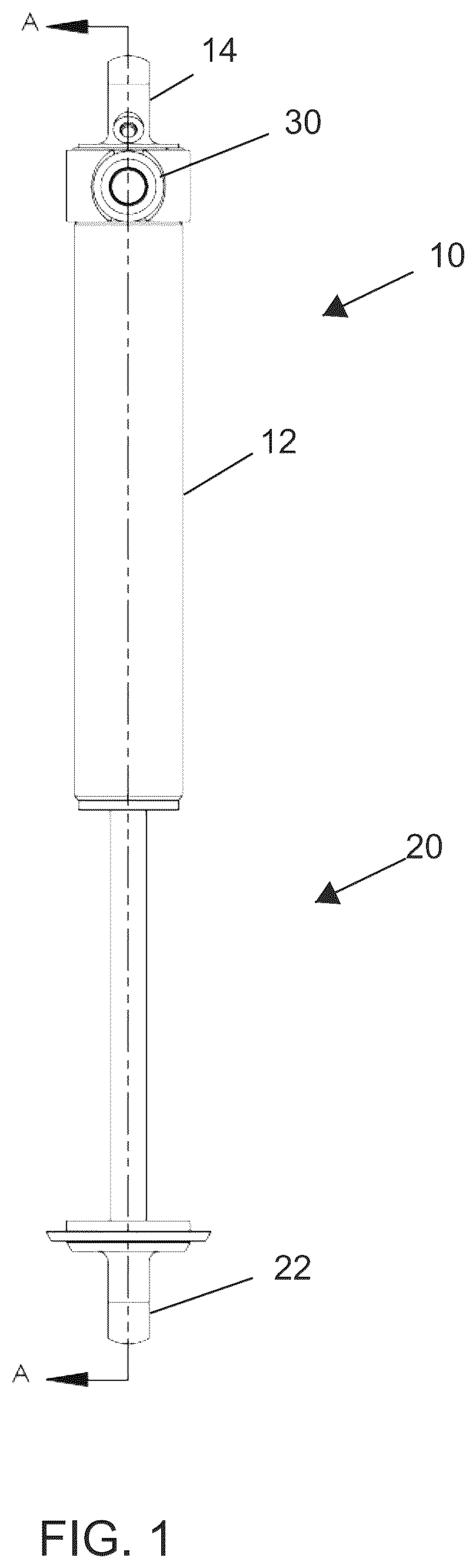 Patent US12103344 Figure 1 – Control coil over internal bypass damper for automotive suspensions
