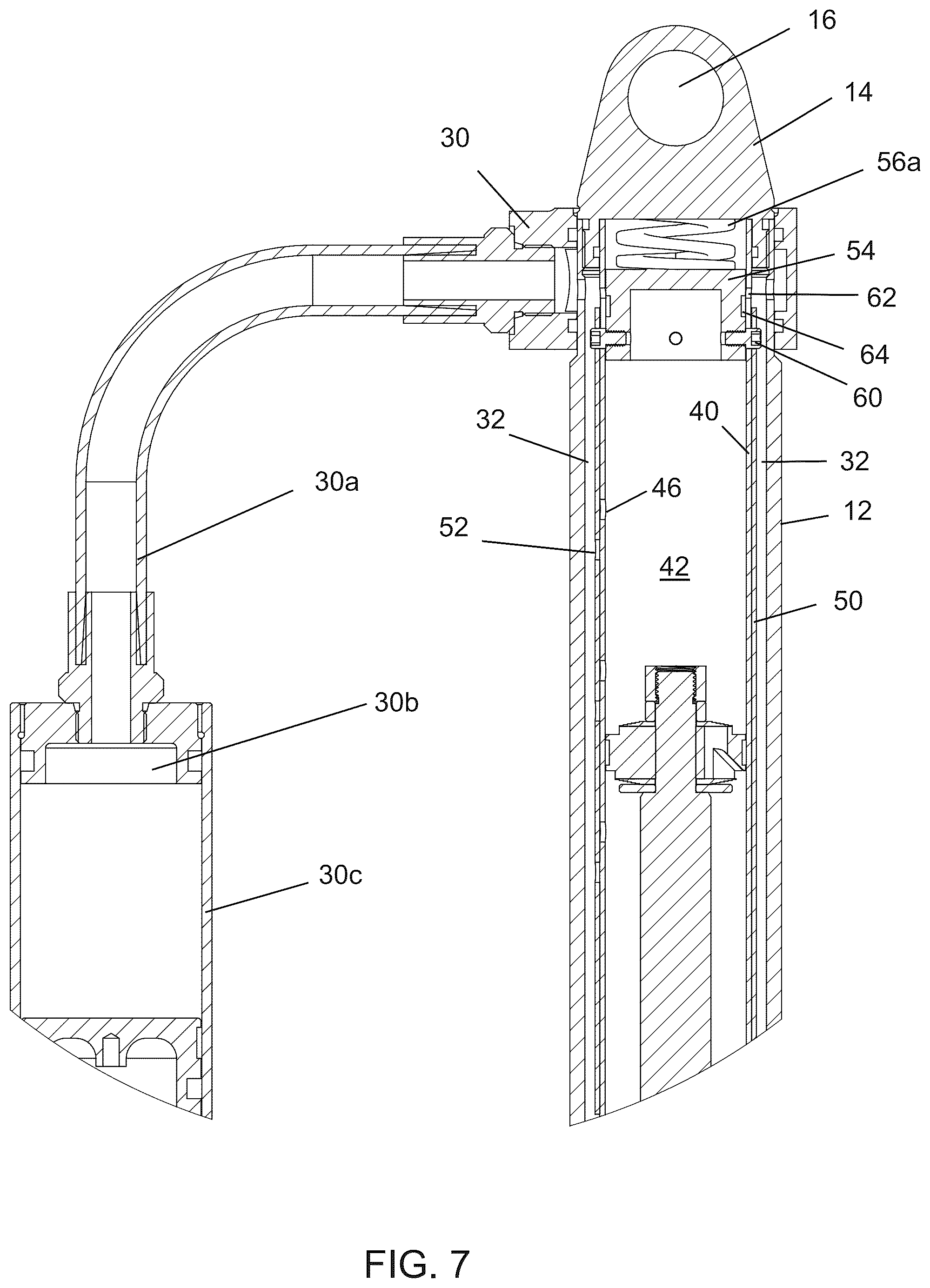 Patent US12103344 Figure 7 – Control coil over internal bypass damper for automotive suspensions