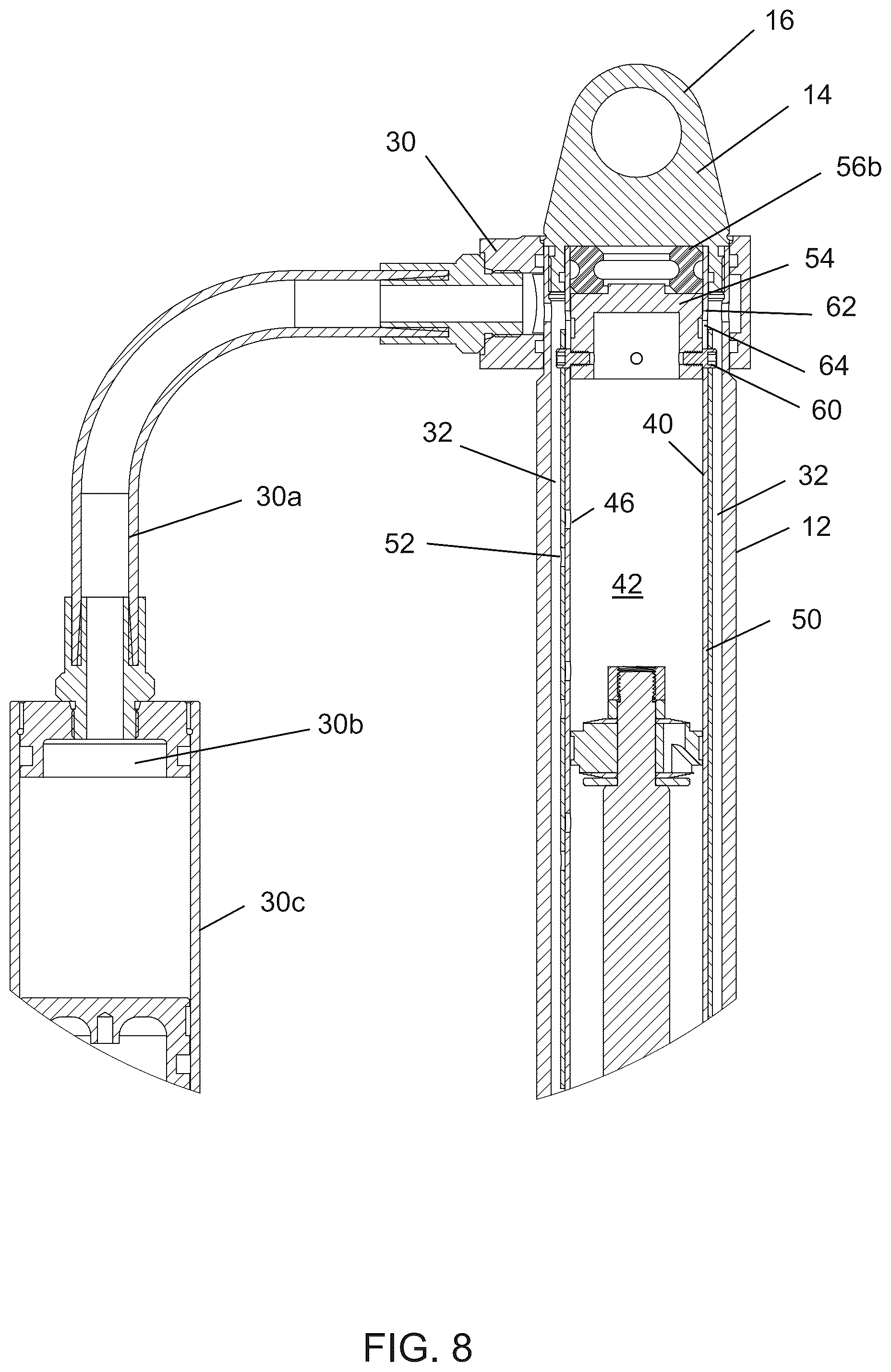 Patent US12103344 Figure 8 – Control coil over internal bypass damper for automotive suspensions