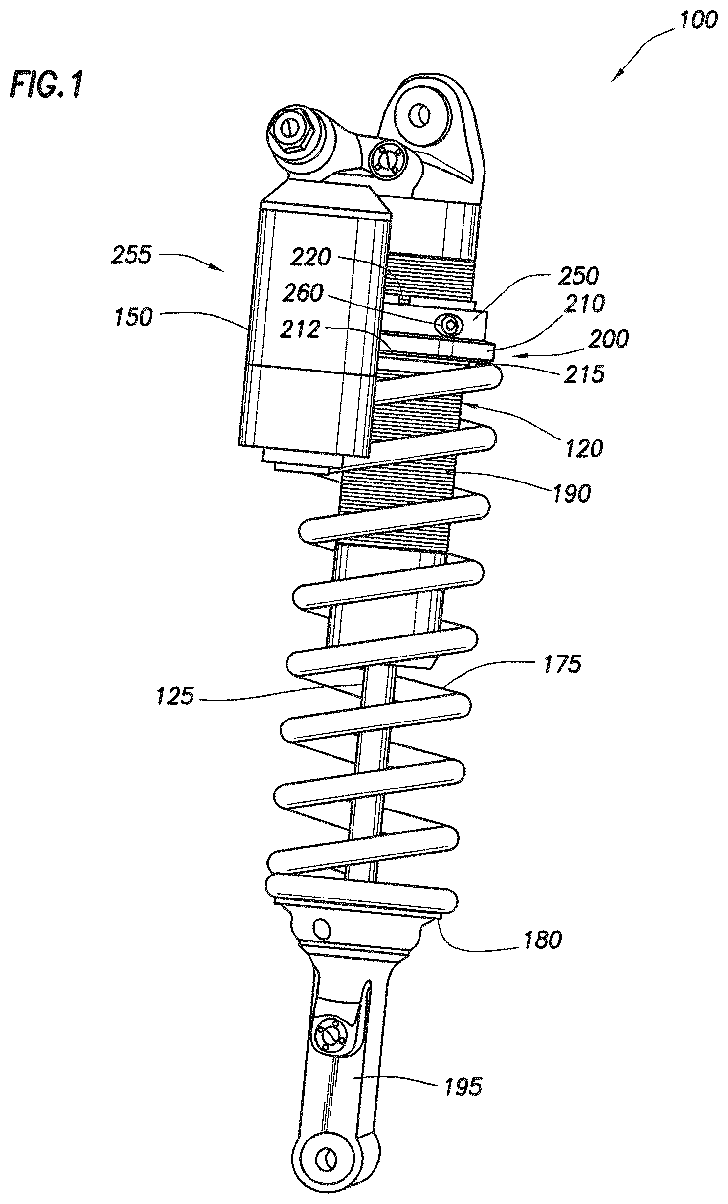 Patent US12103349 Figure 1 – Methods and apparatus for selective spring pre-load adjustment