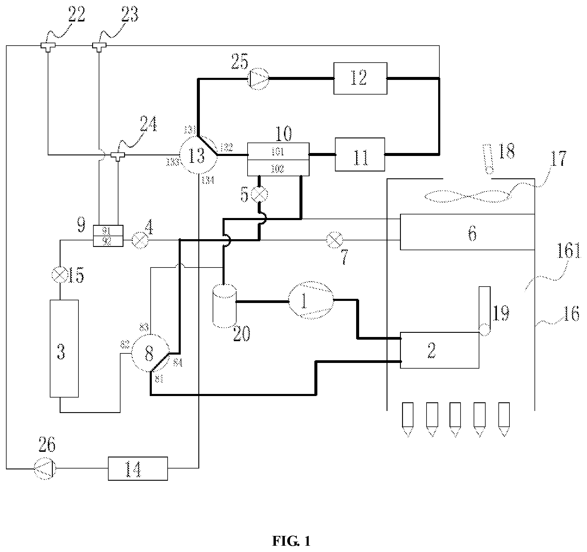 Patent US12103353 Figure 1 – Thermal management system