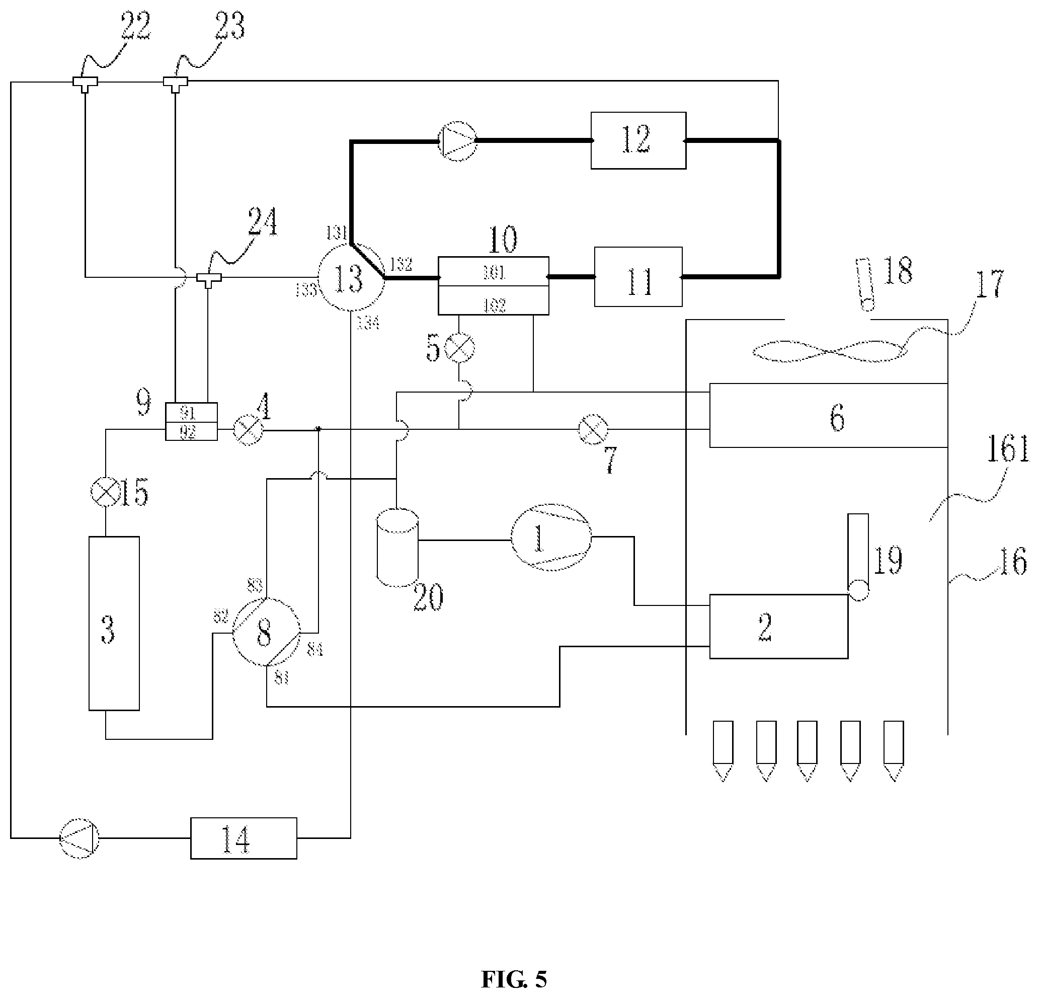 Patent US12103353 Figure 5 – Thermal management system