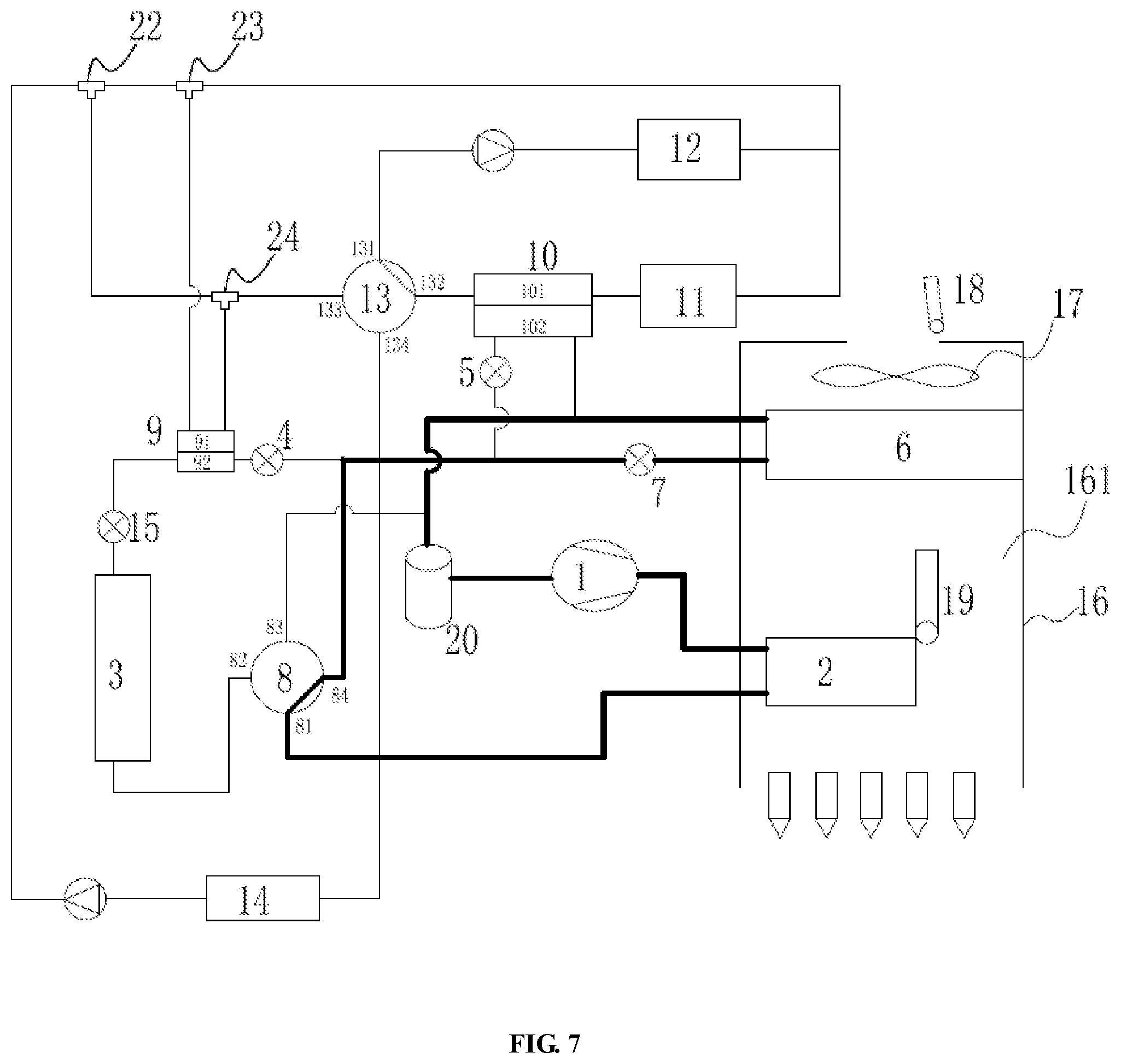 Patent US12103353 Figure 7 – Thermal management system