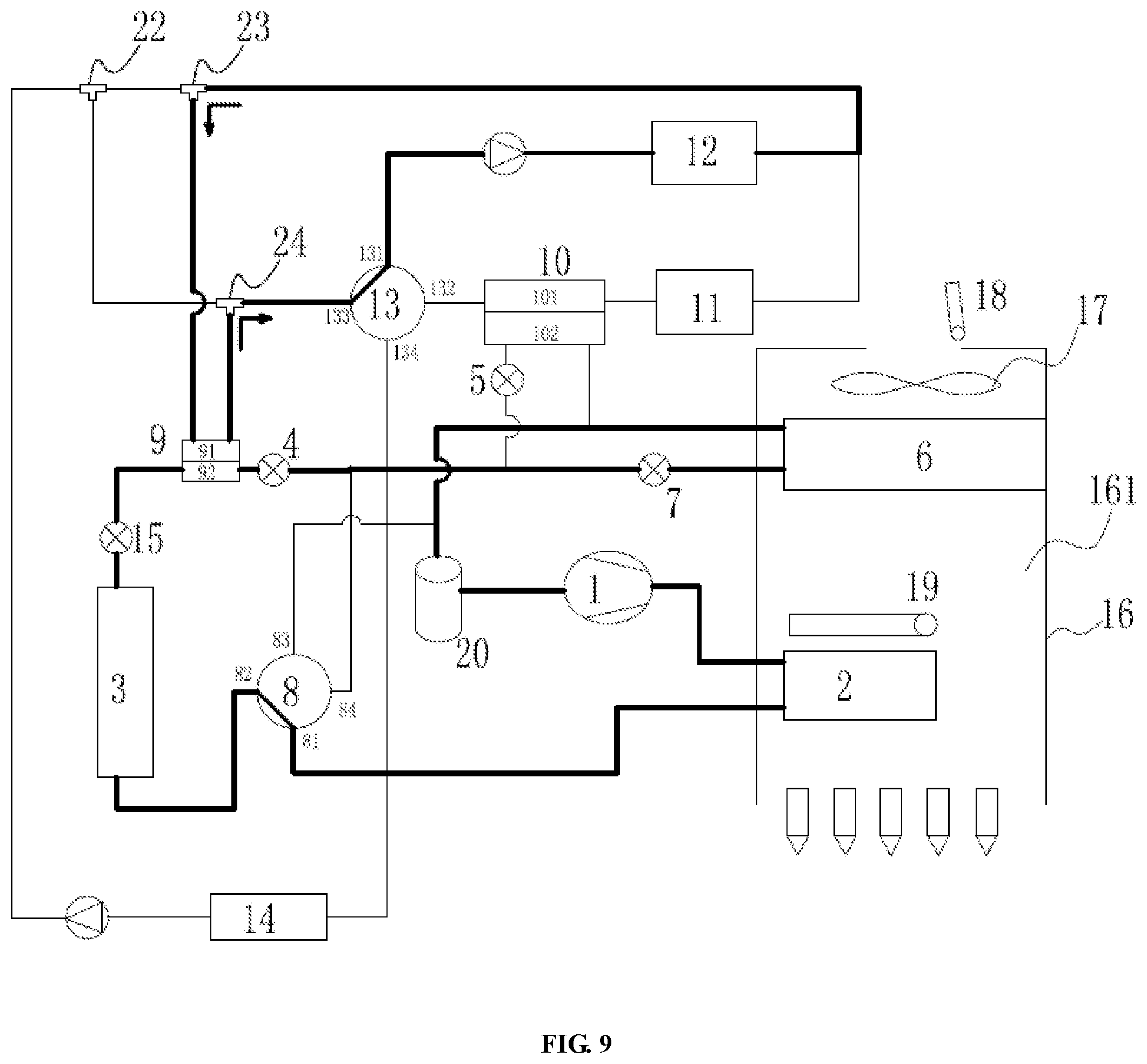 Patent US12103353 Figure 9 – Thermal management system