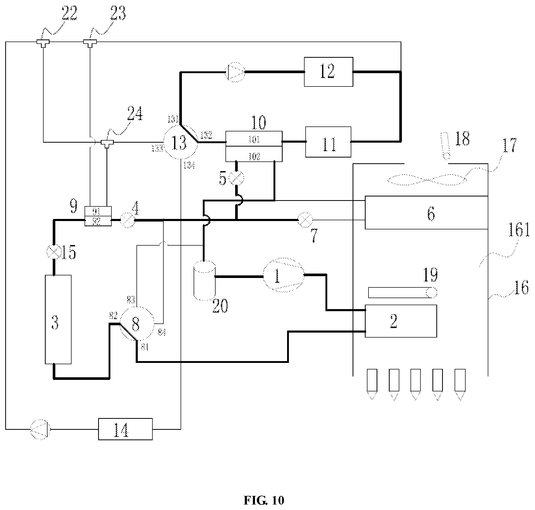 Patent US12103353 Figure 10 – Thermal management system