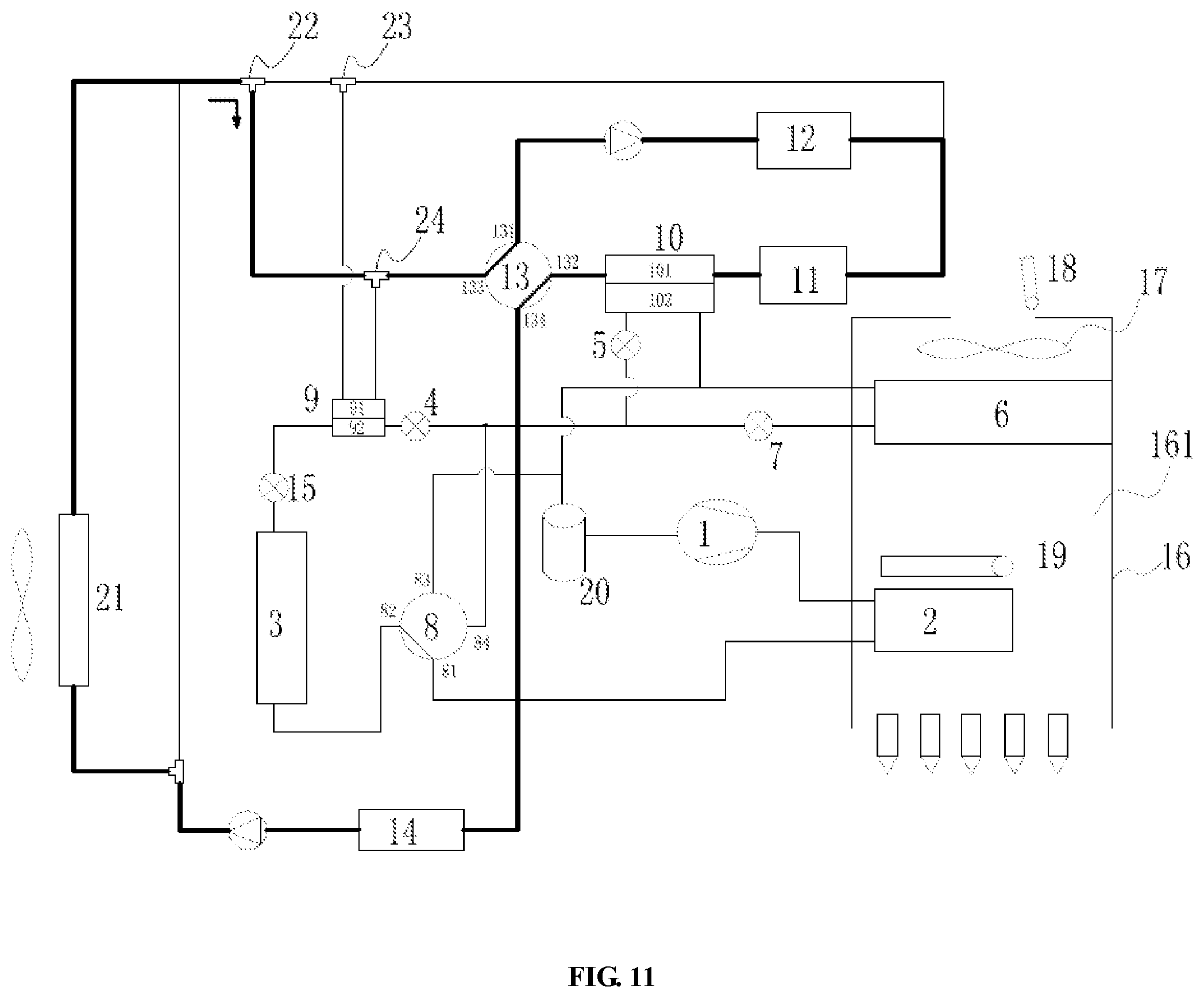 Patent US12103353 Figure 11 – Thermal management system