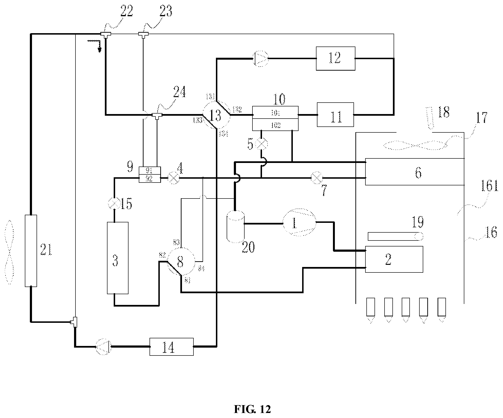 Patent US12103353 Figure 12 – Thermal management system