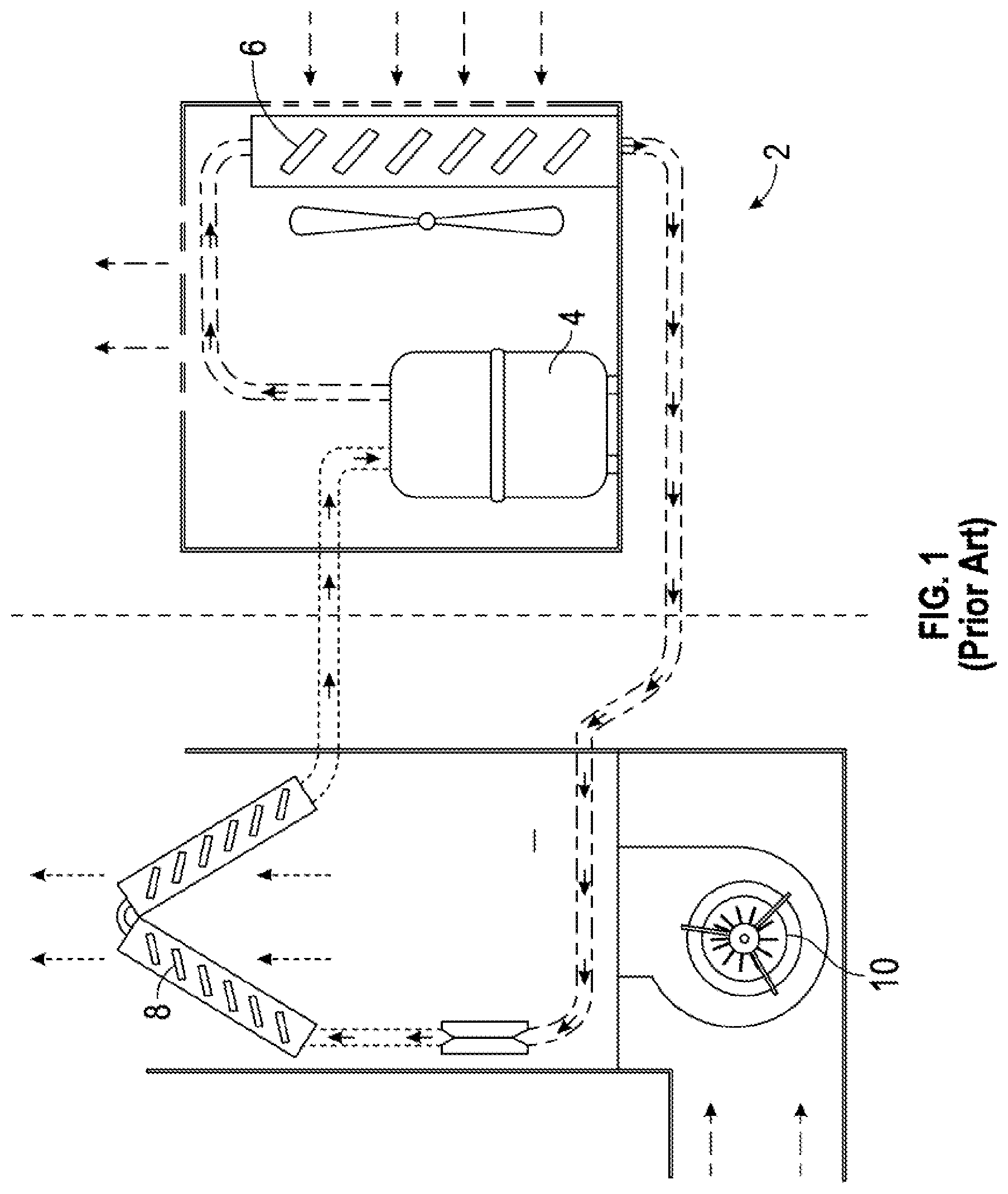 Patent US12103354 Figure 1 – Air conditioning system, transportation system including the same, and associated method
