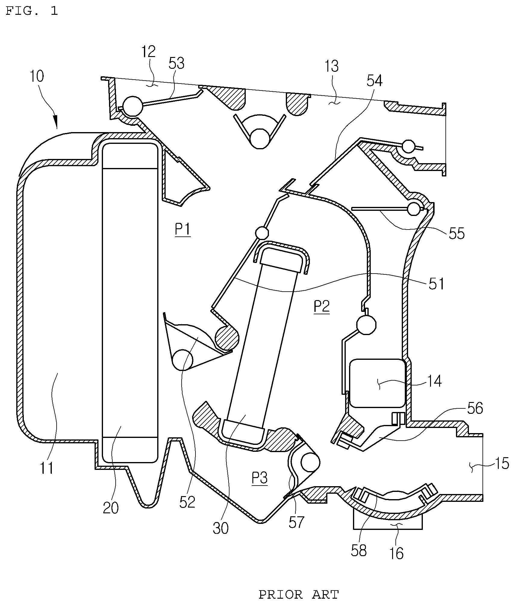 Patent US12103358 Figure 1 – Vehicle air conditioner