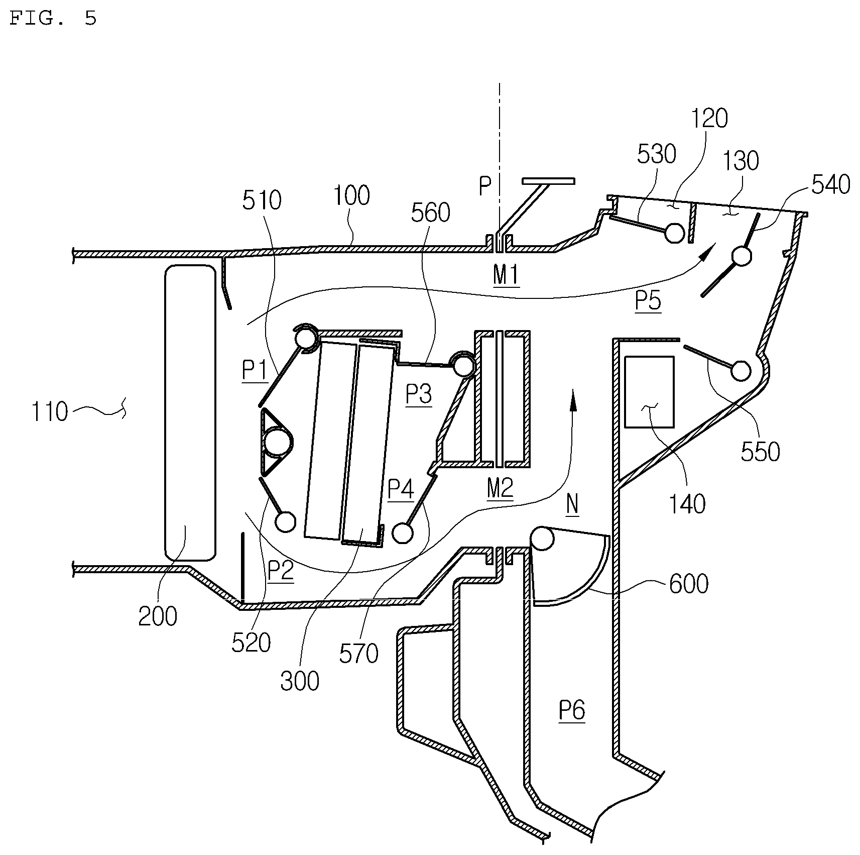 Patent US12103358 Figure 5 – Vehicle air conditioner