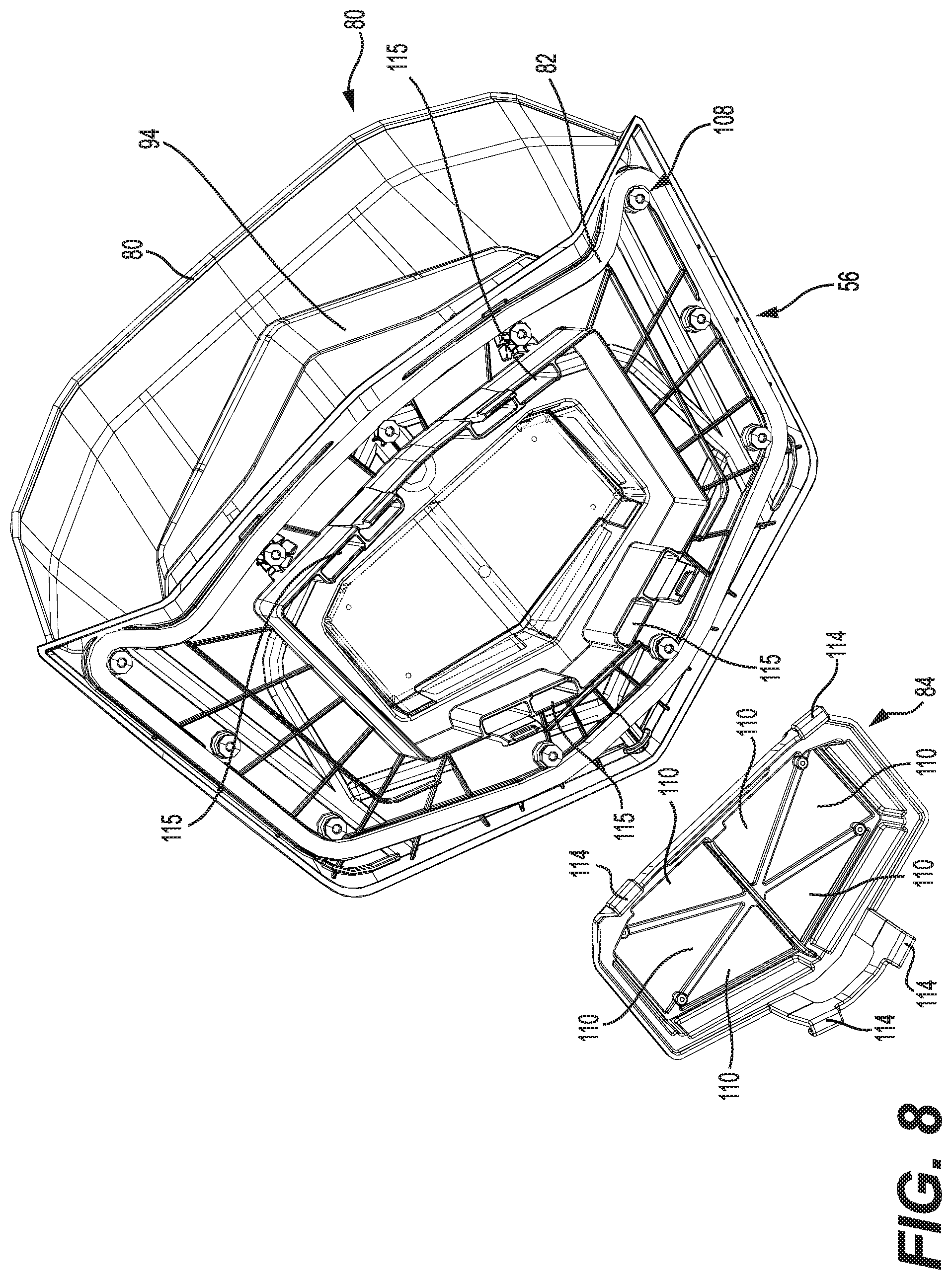 Patent US12103362 Figure 8 – Ram air vent for a vehicle