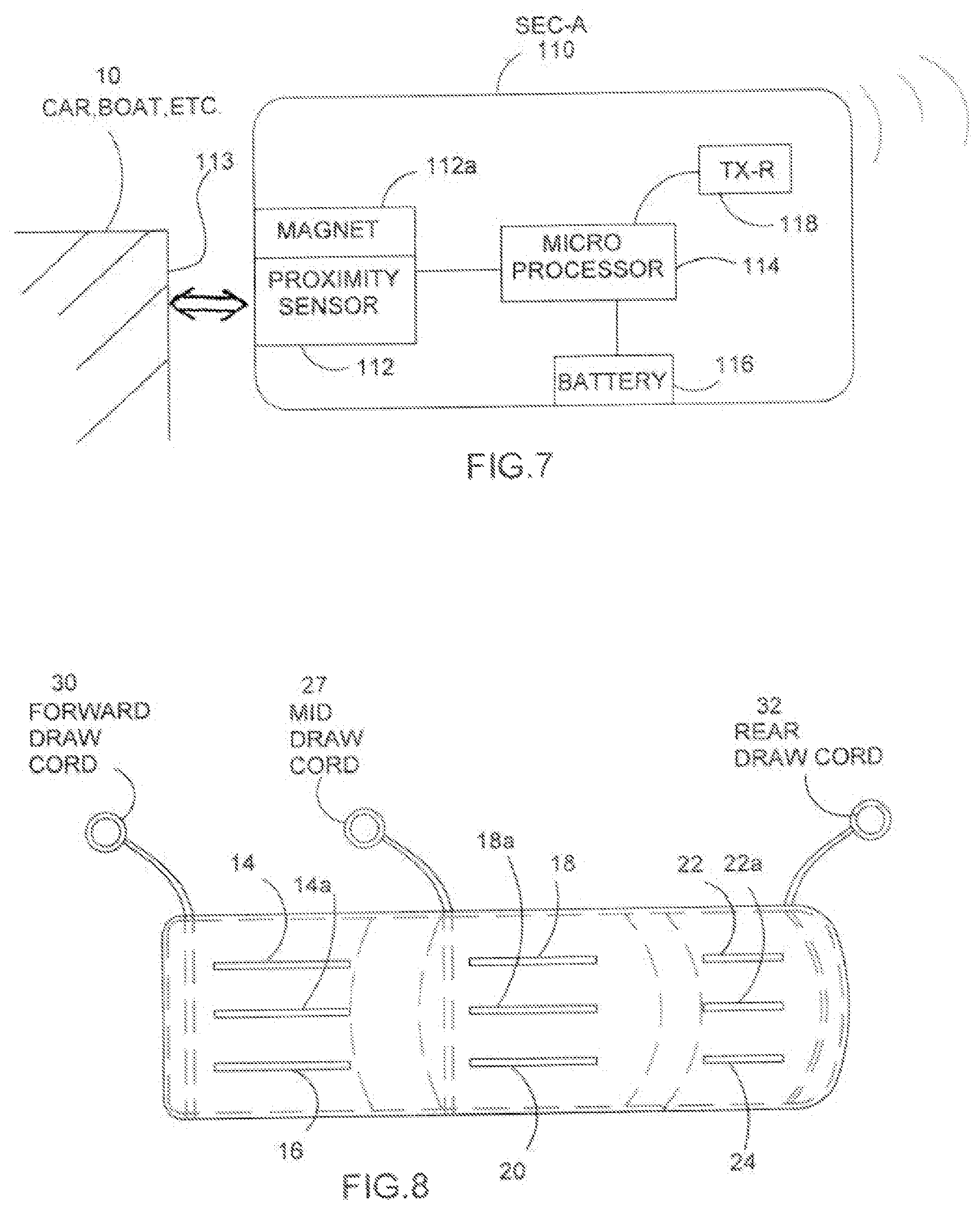 Patent US12103368 Figure 4 – Vehicle foldable cover with theft sensor system