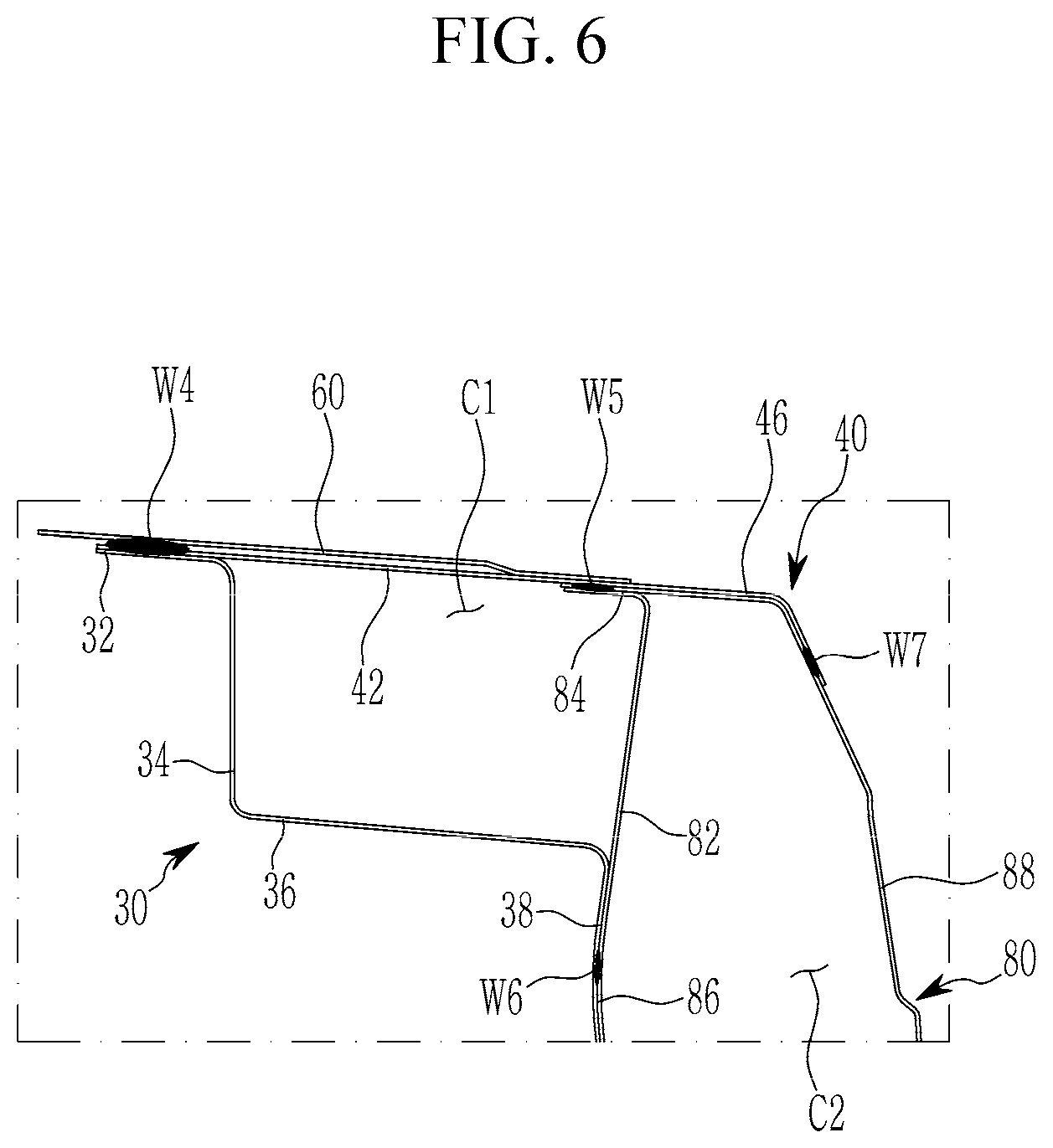 Patent US12103369 Figure 6 – Sliding door mounting reinforcement structure and vehicle body provided with the same