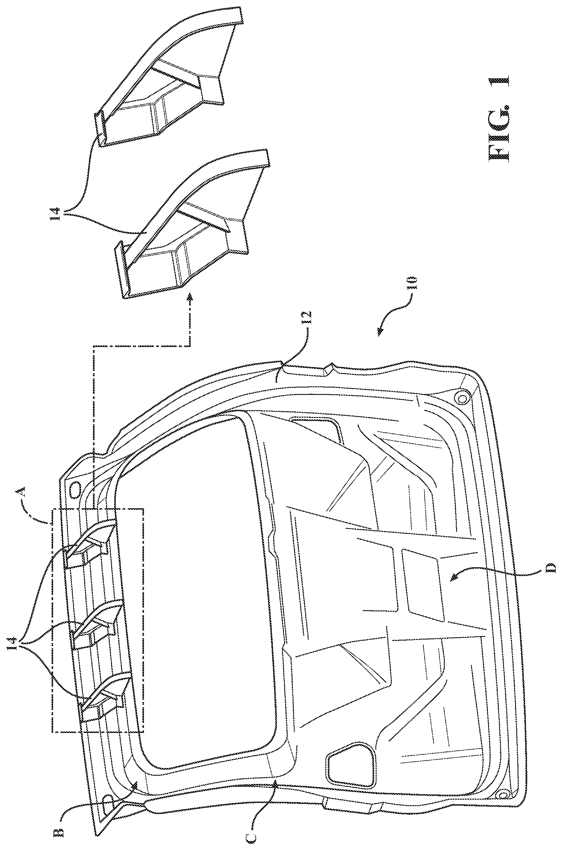 Patent US12103370 Figure 1 – Liftgate with bulkhead reinforcements
