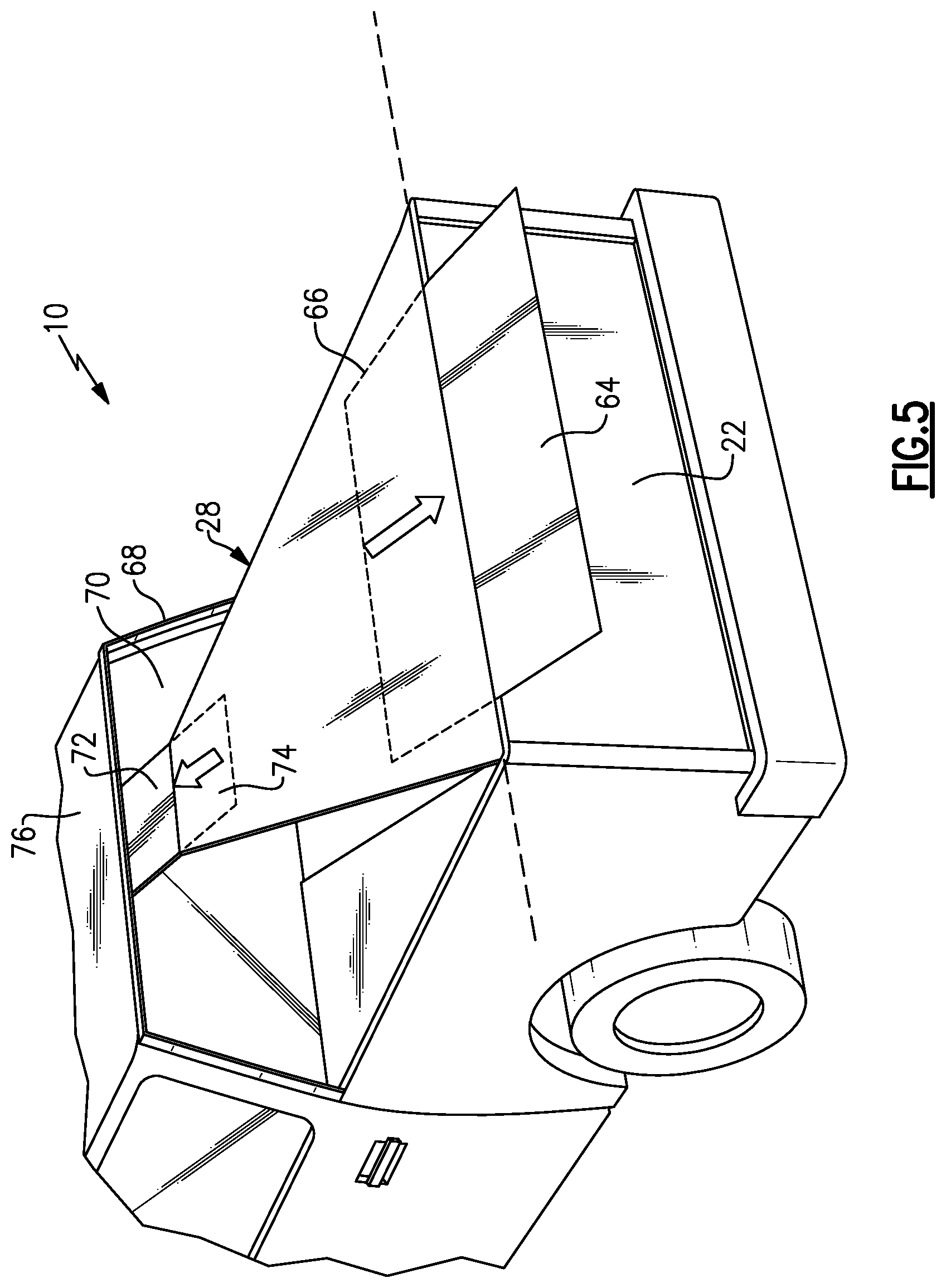 Patent US12103371 Figure 5 – Tonneau cover including moveable panels