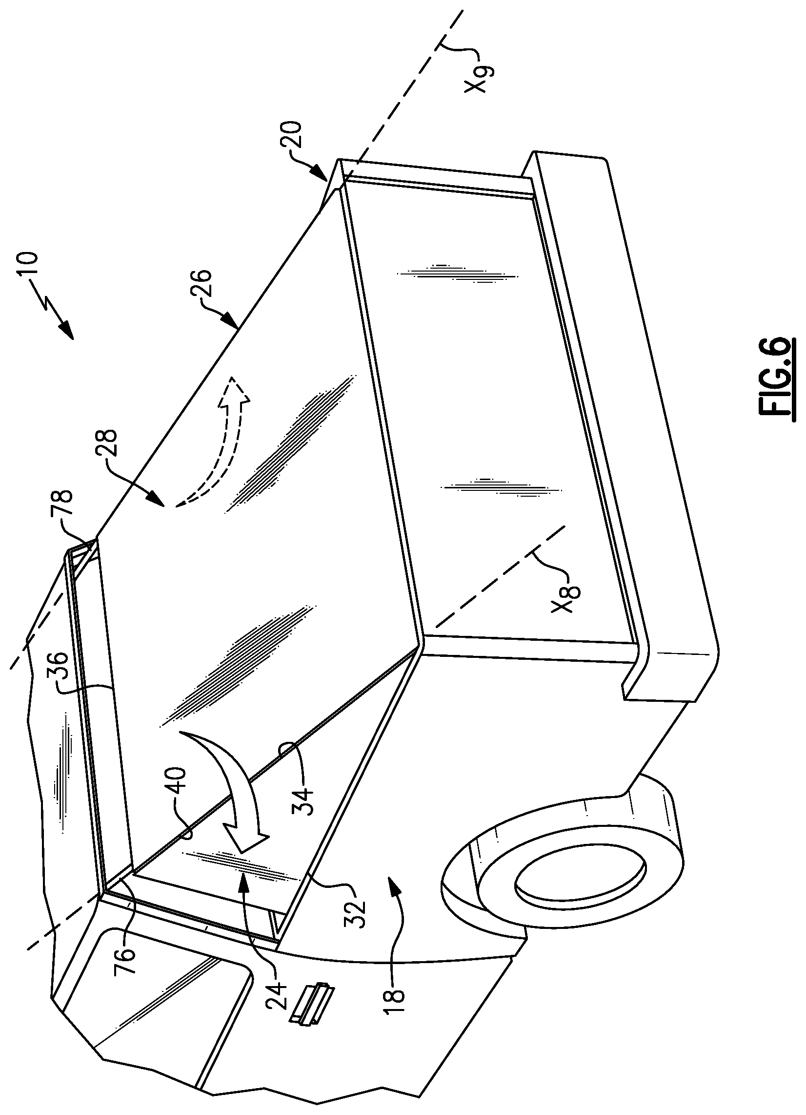 Patent US12103371 Figure 6 – Tonneau cover including moveable panels