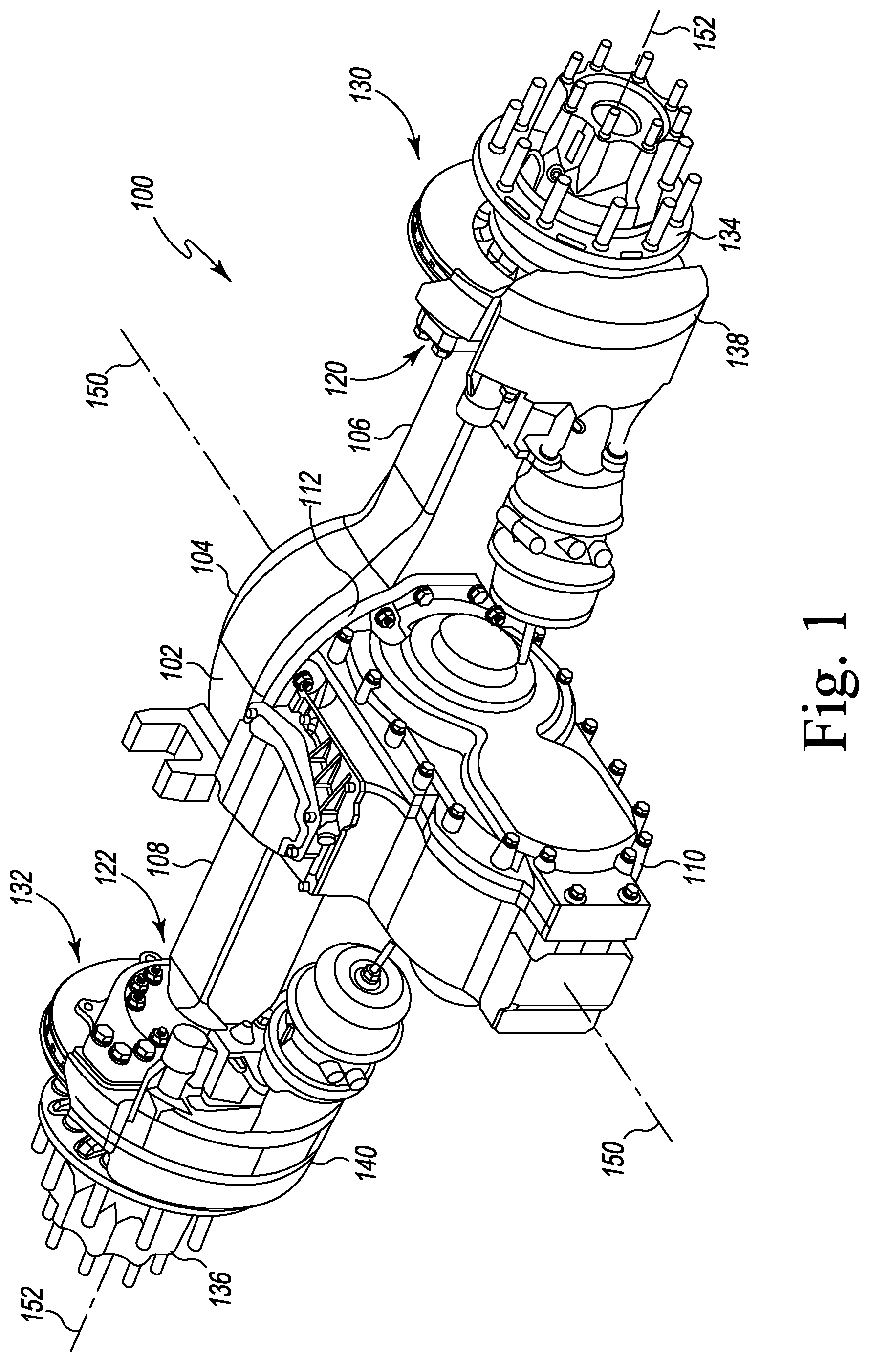 Patent US12103373 Figure 1 – Electrified axle assembly