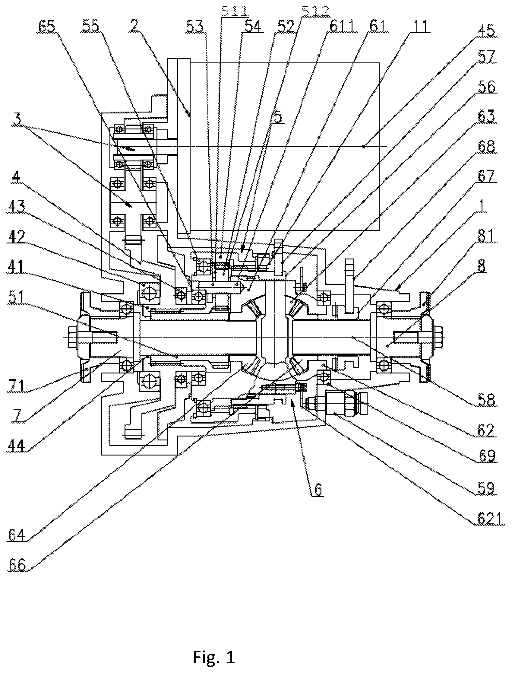 Patent US12103374 Figure 1 – Electric drive module for driving an axle
