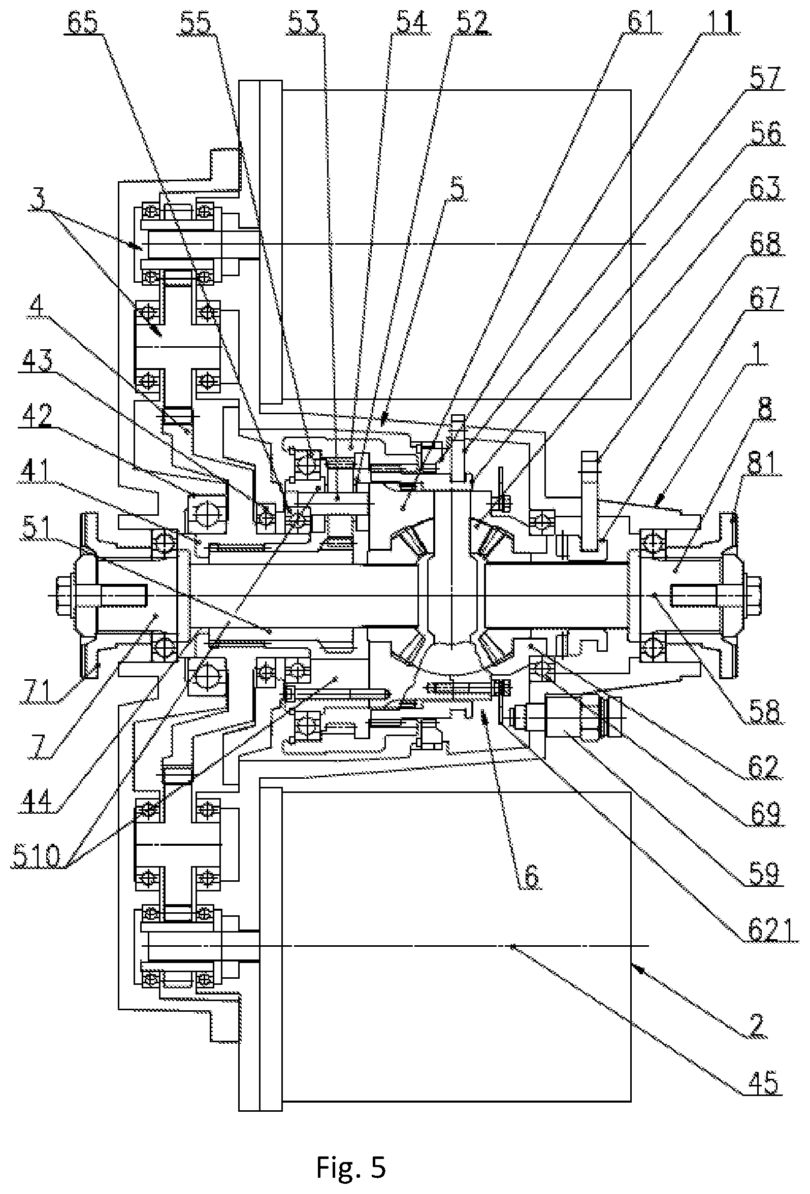 Patent US12103374 Figure 7 – Electric drive module for driving an axle
