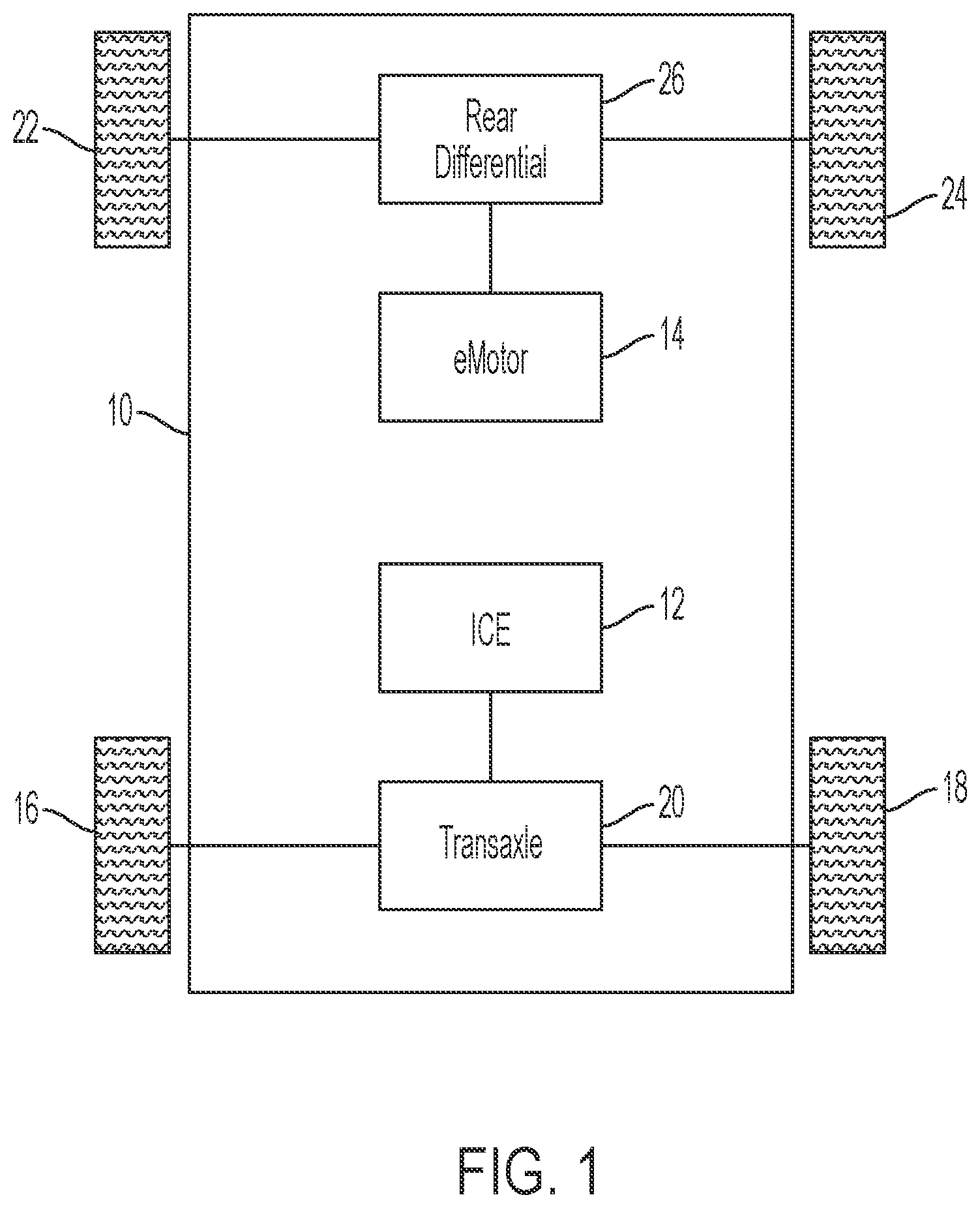 Patent US12103381 Figure 1 – Differential with disconnect
