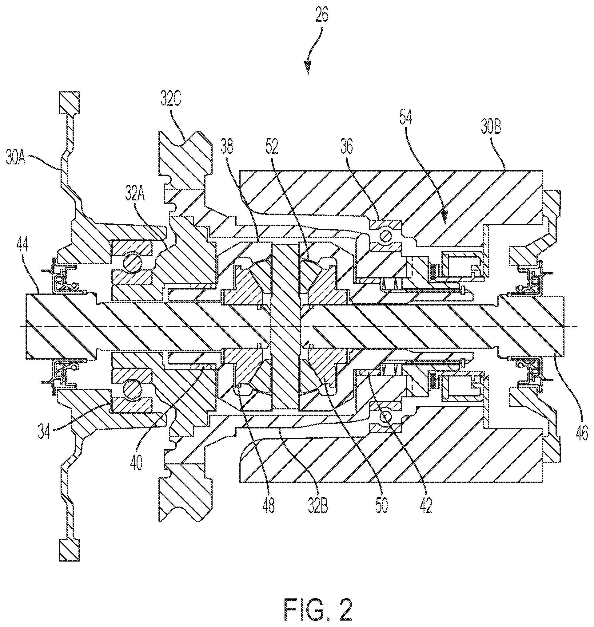 Patent US12103381 Figure 2 – Differential with disconnect