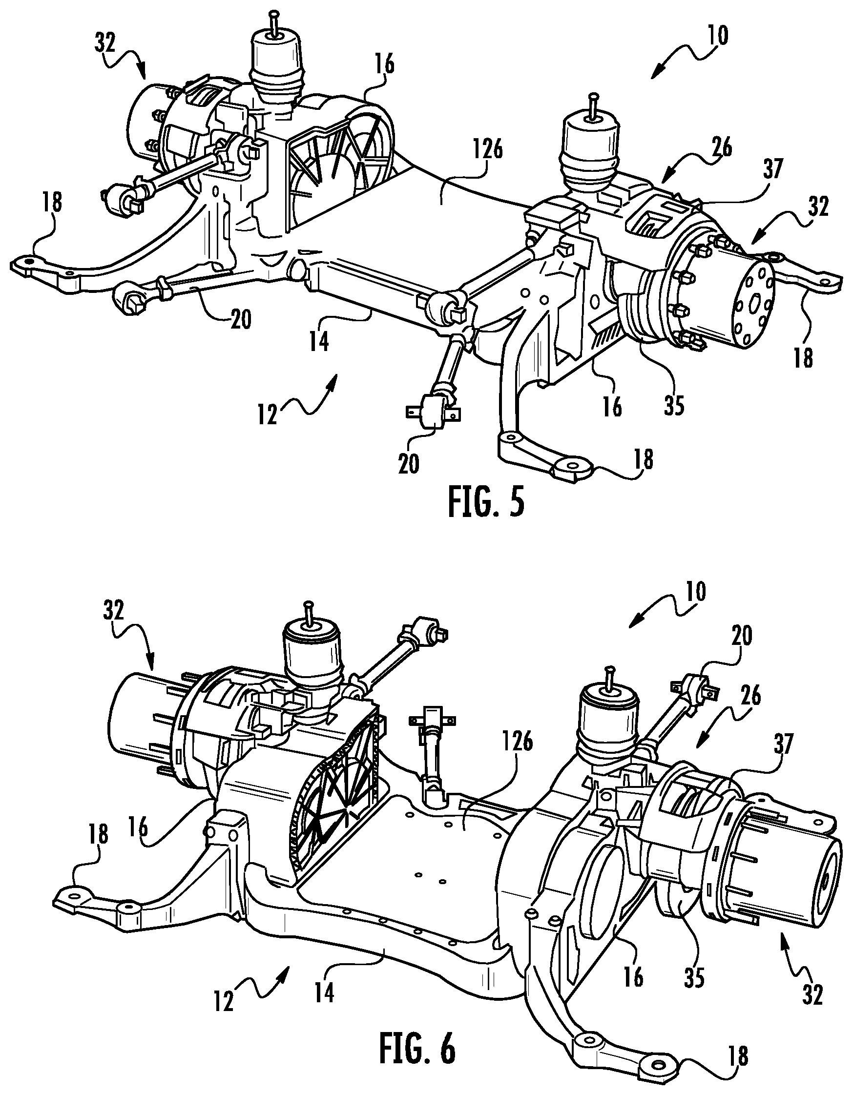 Patent US12103382 Figure 5 – Axle assembly for low floor vehicle