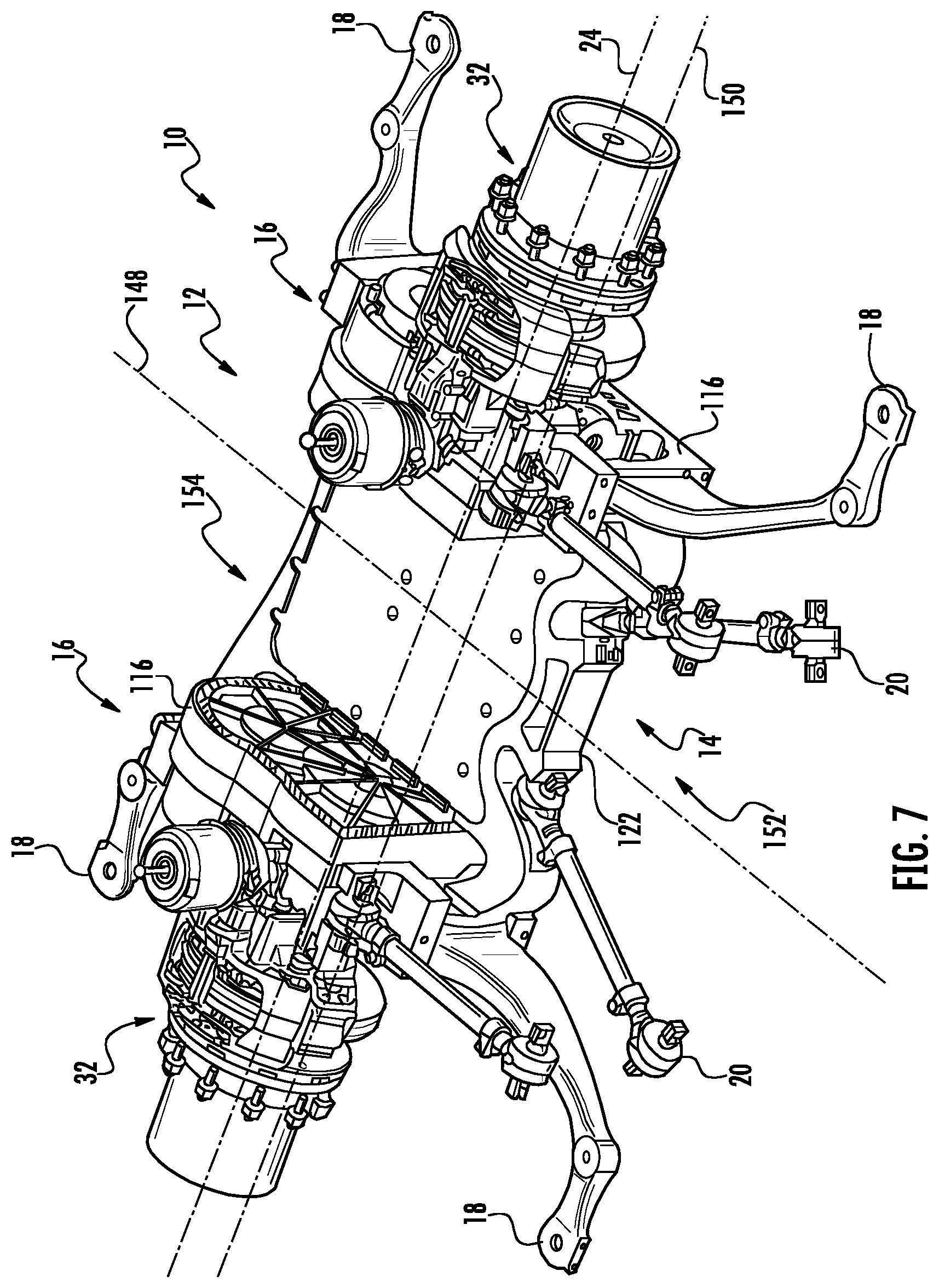Patent US12103382 Figure 6 – Axle assembly for low floor vehicle