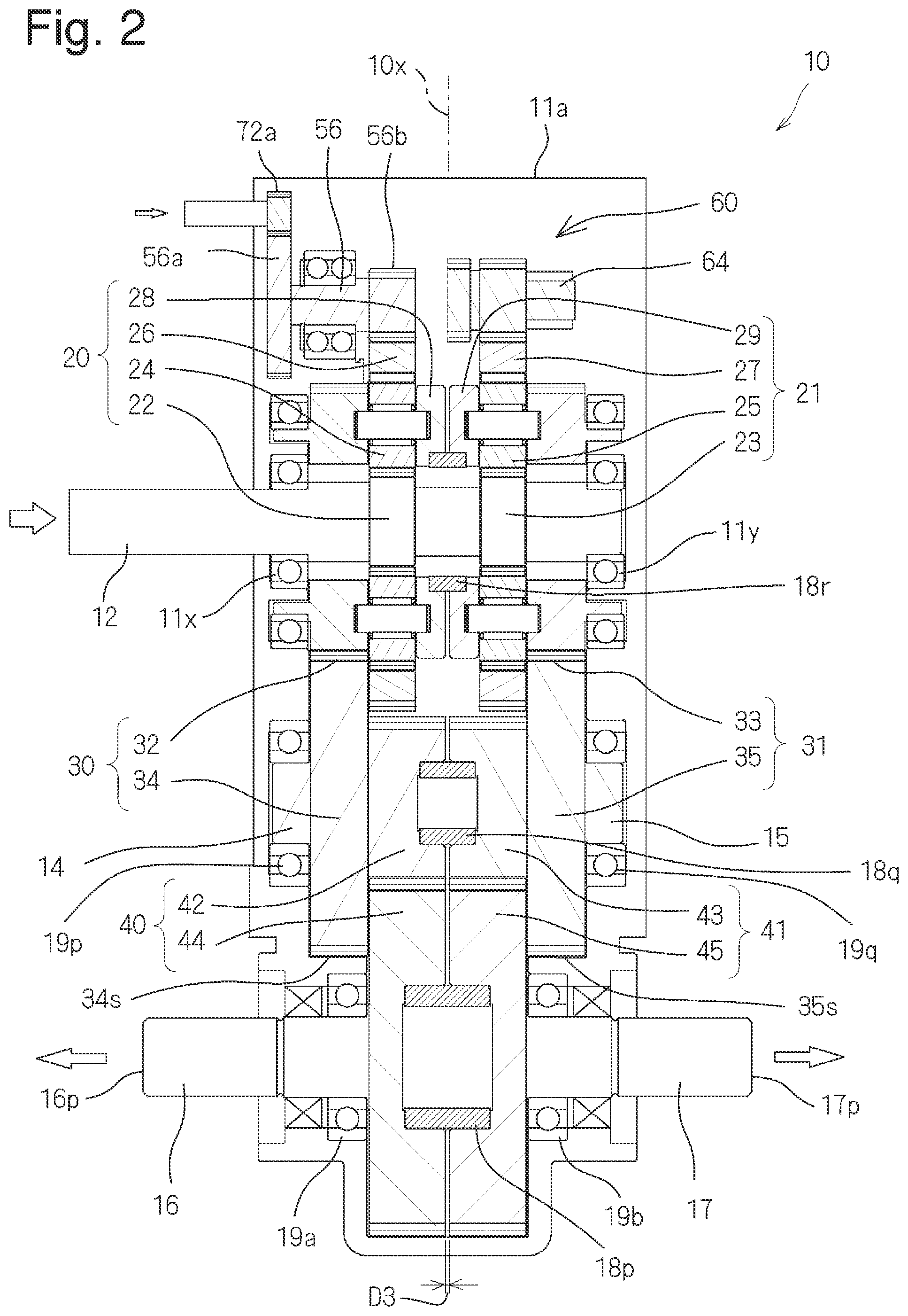 Patent US12103383 Figure 2 – Vehicular drive device, and electric vehicle