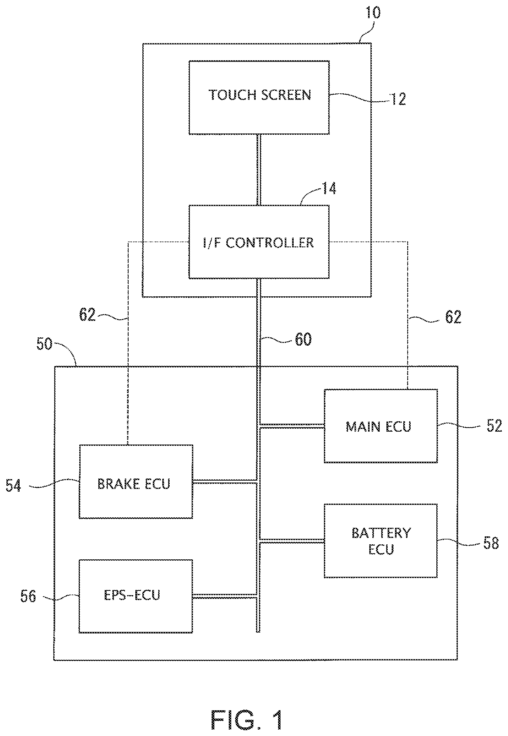 Patent US12103388 Figure 1 – On-vehicle interface apparatus