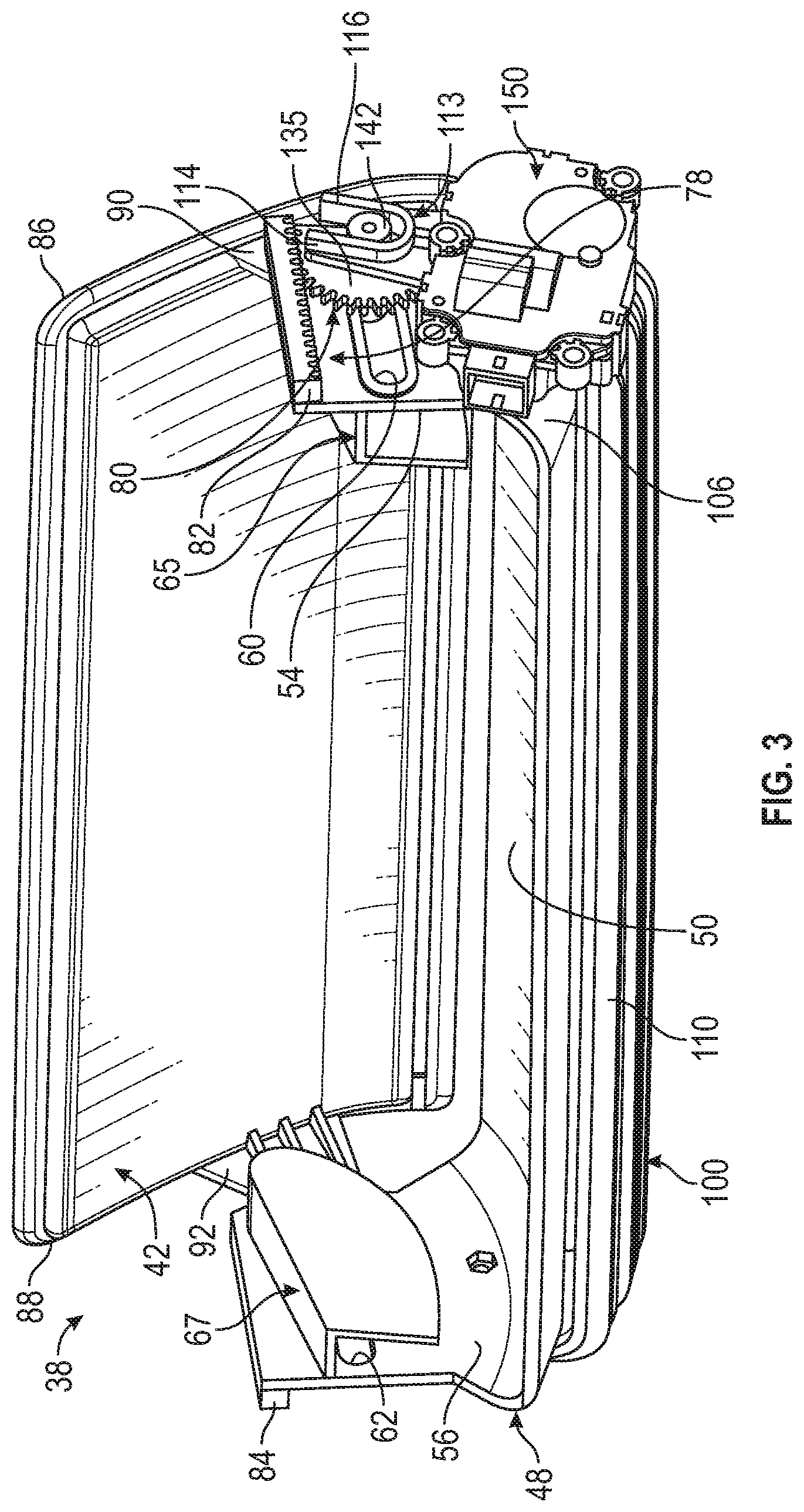 Patent US12103396 Figure 2 – Selectively retractable screen cover for a vehicle