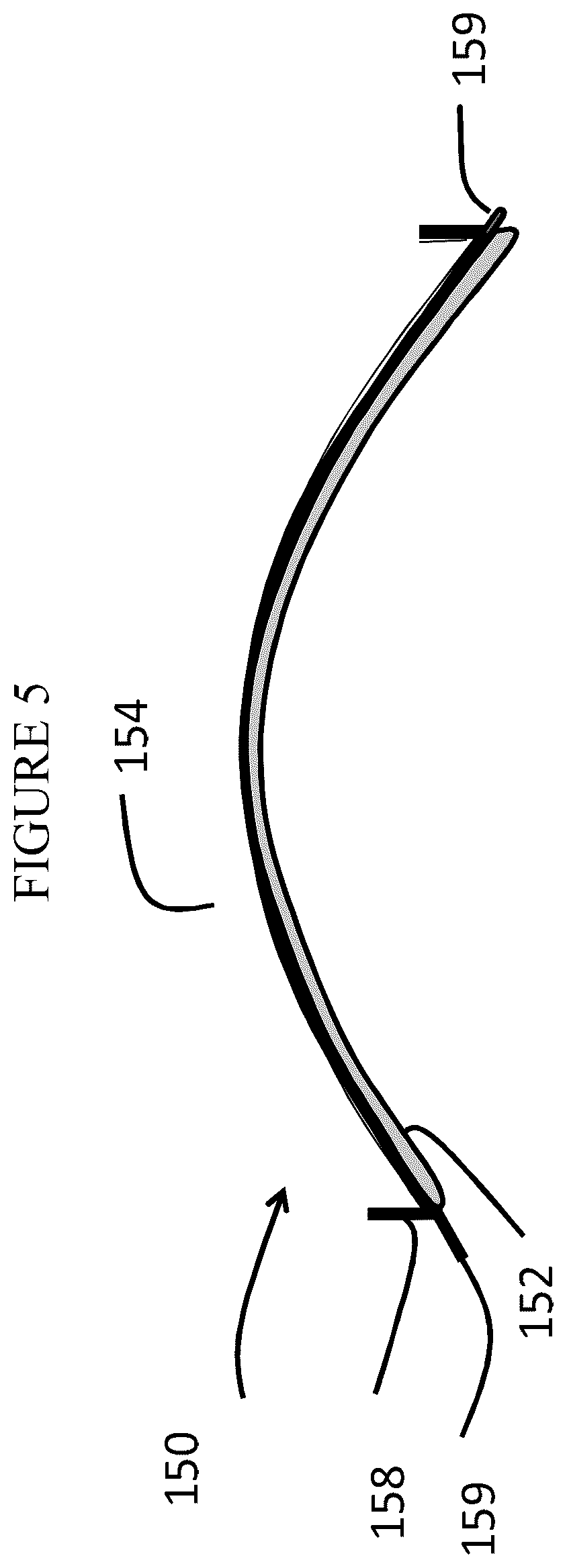 Patent US12103397 Figure 5 – Vehicle interior systems having a curved cover glass with improved reliability and methods for forming the same