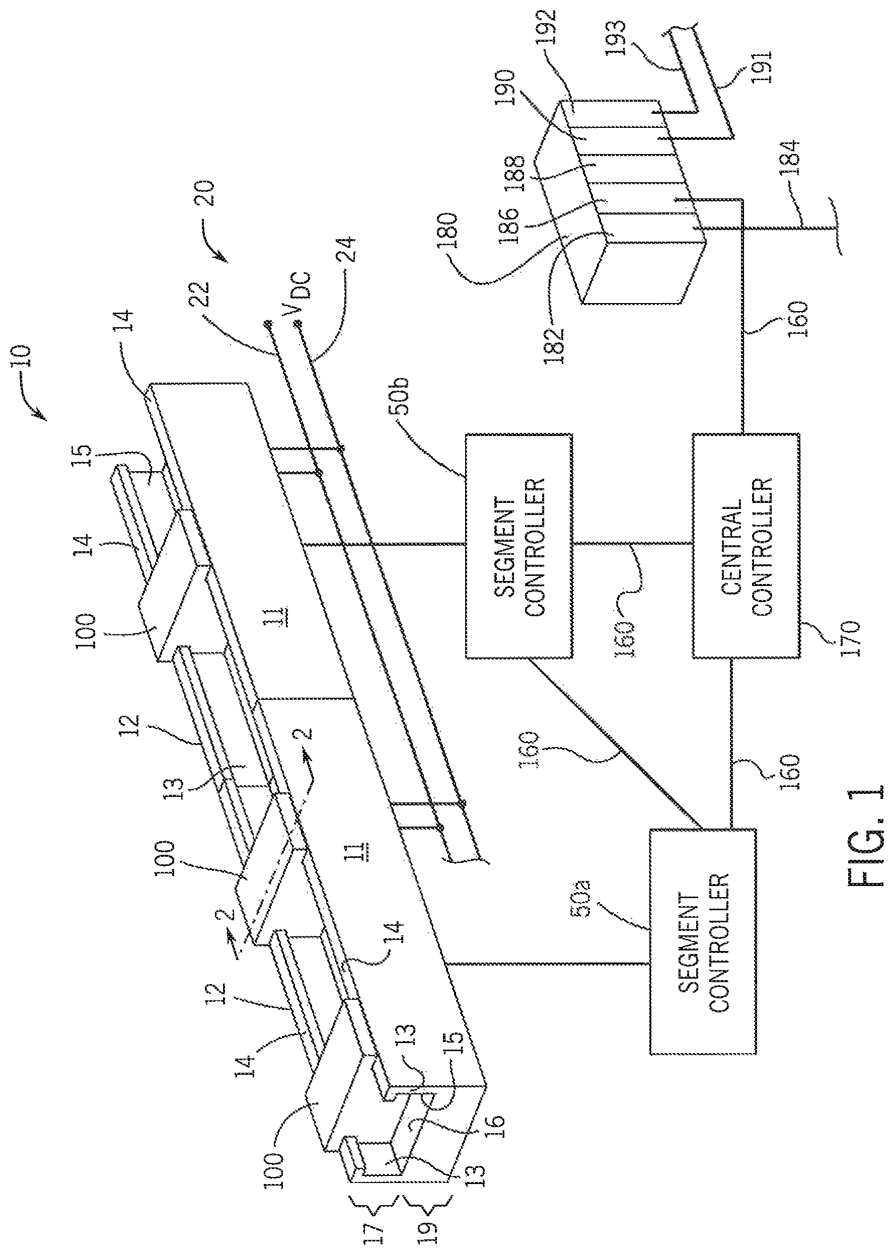 Patent US12103402 — System and method for controlling direction of a vehicle in an independent cart system — Figure 1