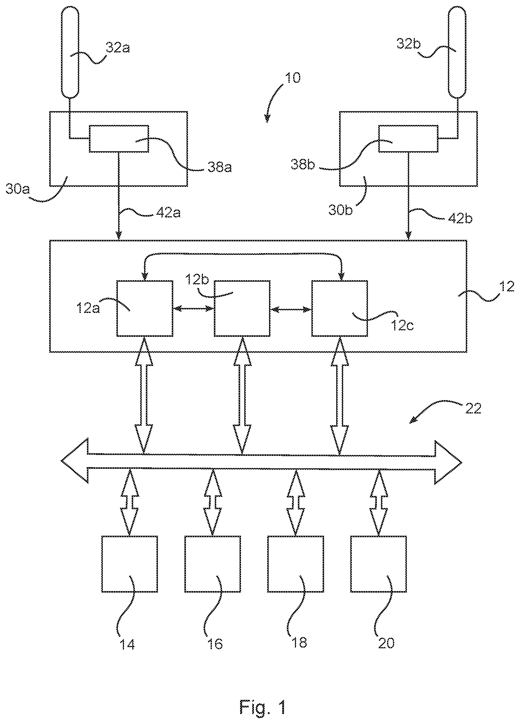Patent US12103404 Figure 1 – Electrical fault isolation in a power distribution network of an aircraft