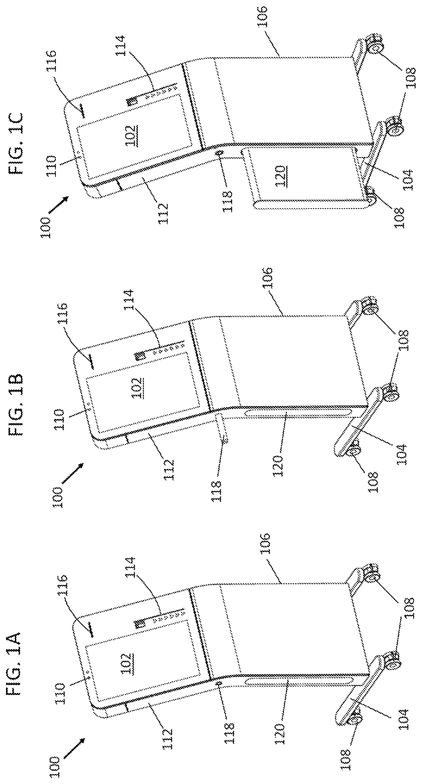 Patent US12103407 Figure 1 – Mobile, nesting, battery powered kiosk