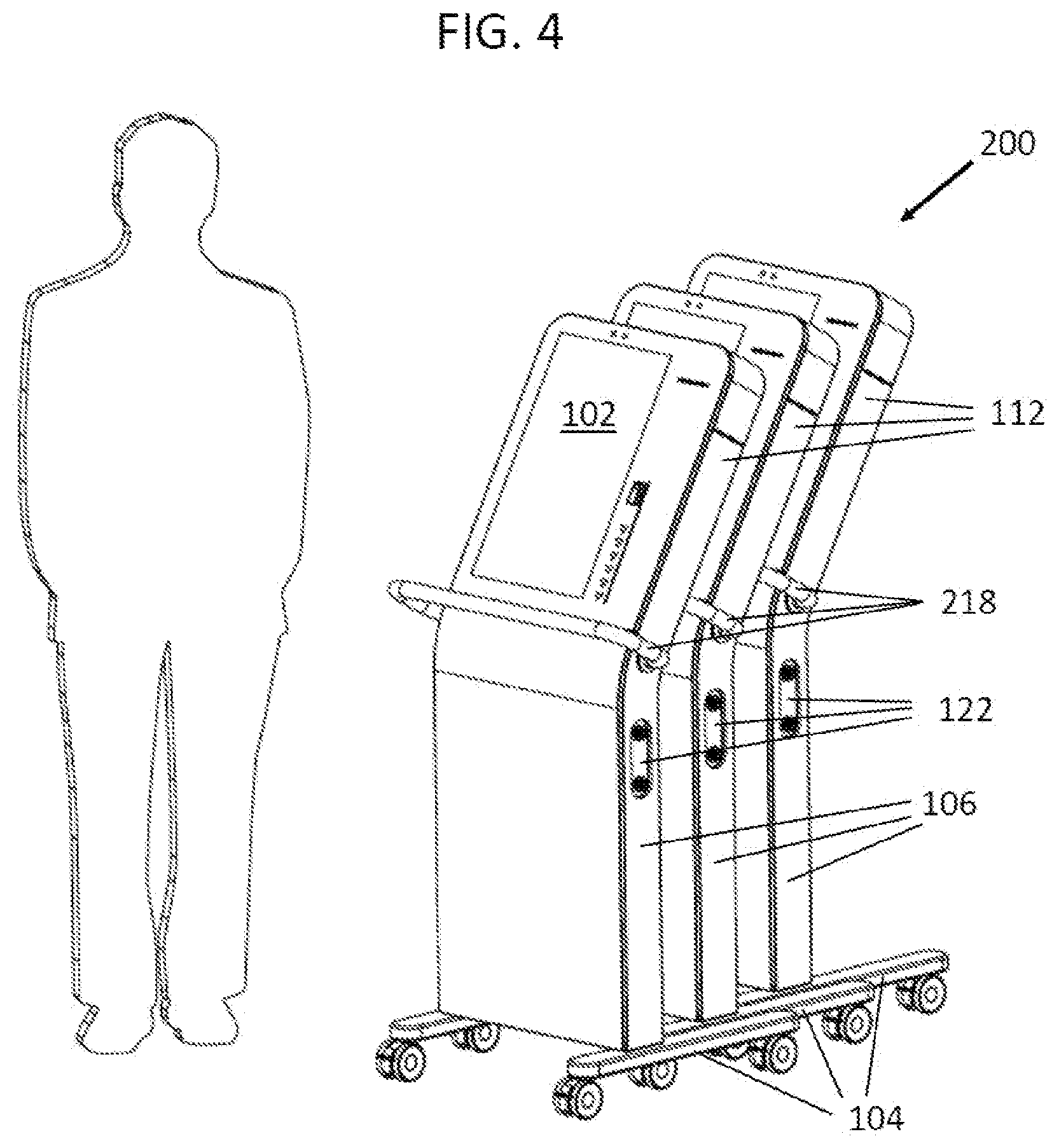 Patent US12103407 Figure 4 – Mobile, nesting, battery powered kiosk