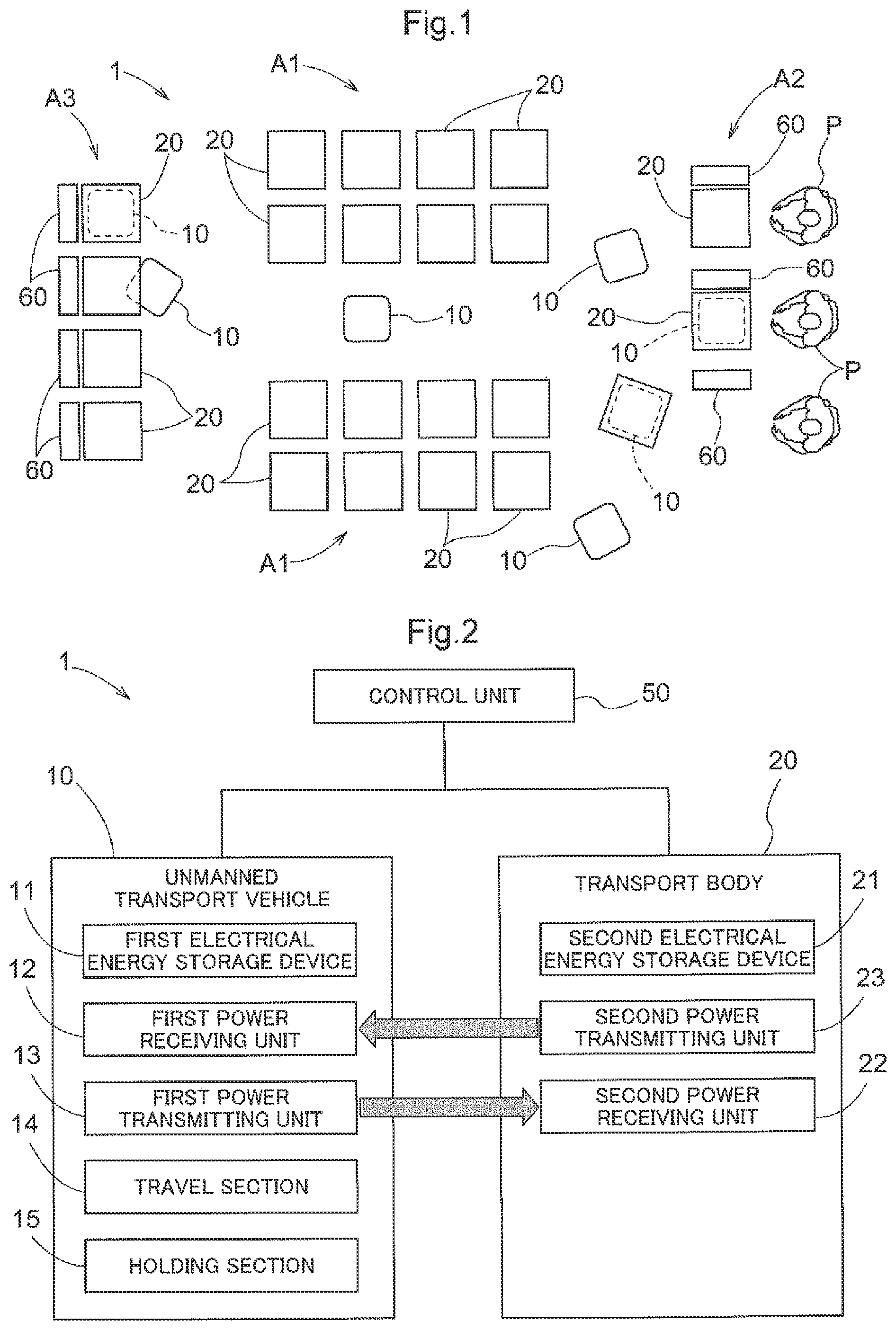 Patent US12103409 Figure 1 – Article transport system