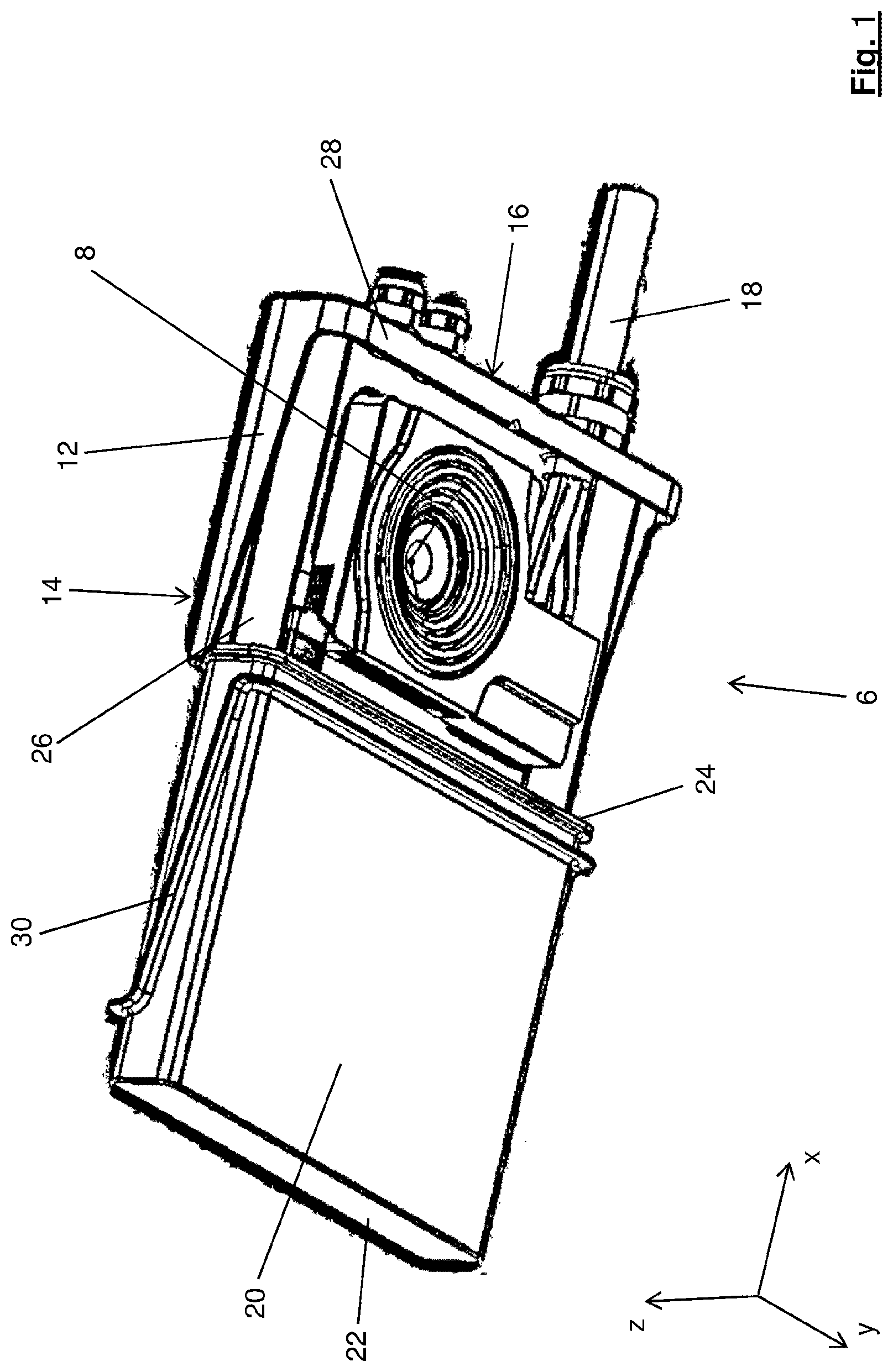 Patent US12103413 Figure 1 – Motor vehicle with an electrical contact-making unit