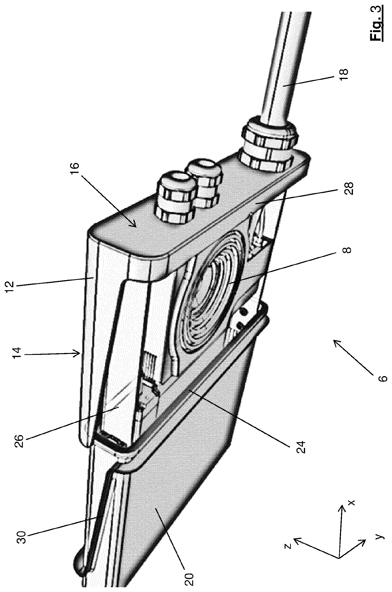Patent US12103413 Figure 3 – Motor vehicle with an electrical contact-making unit