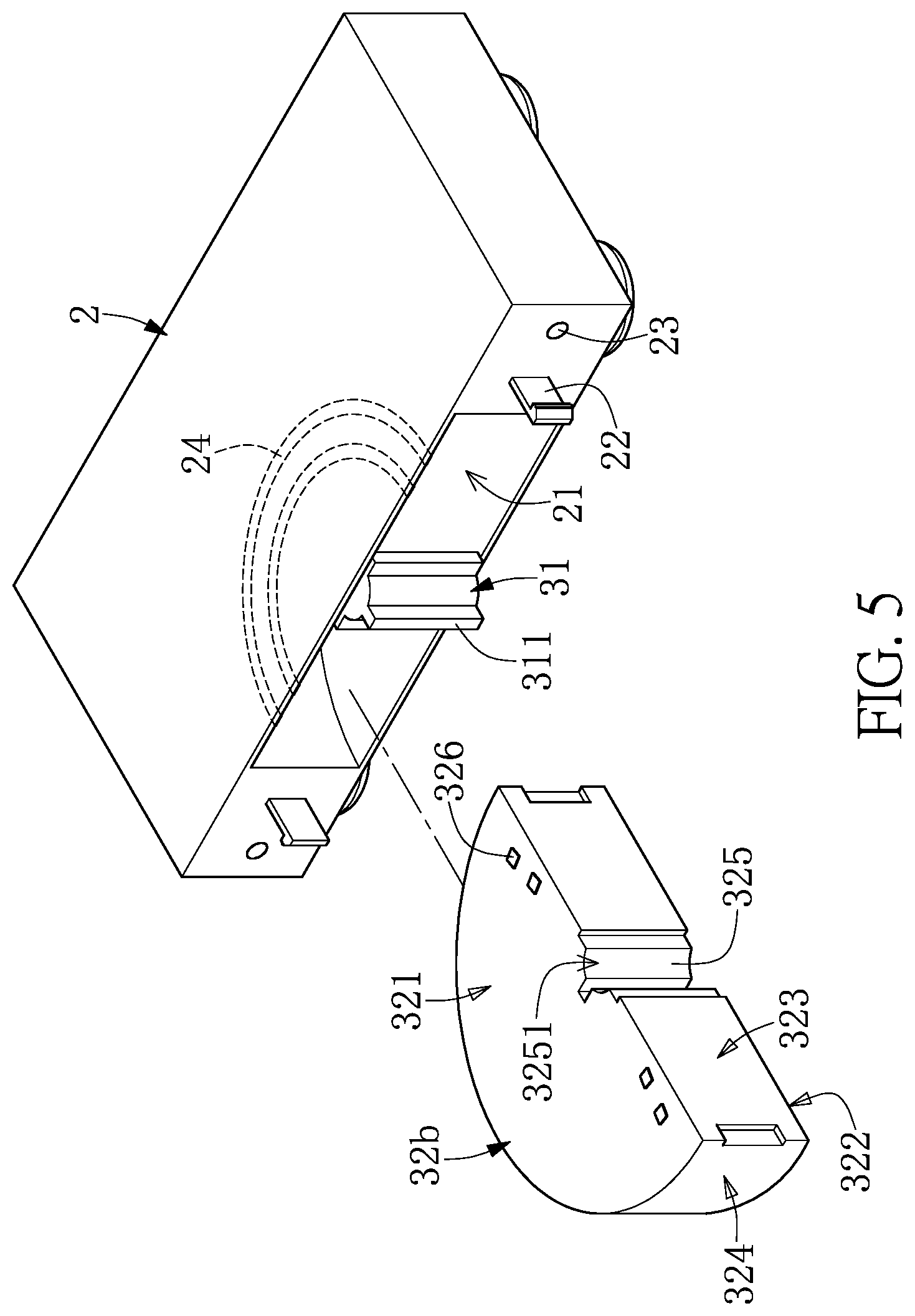 Patent US12103425 Figure 5 – Automatic battery replacement apparatus, moving platform, and rechargeable battery