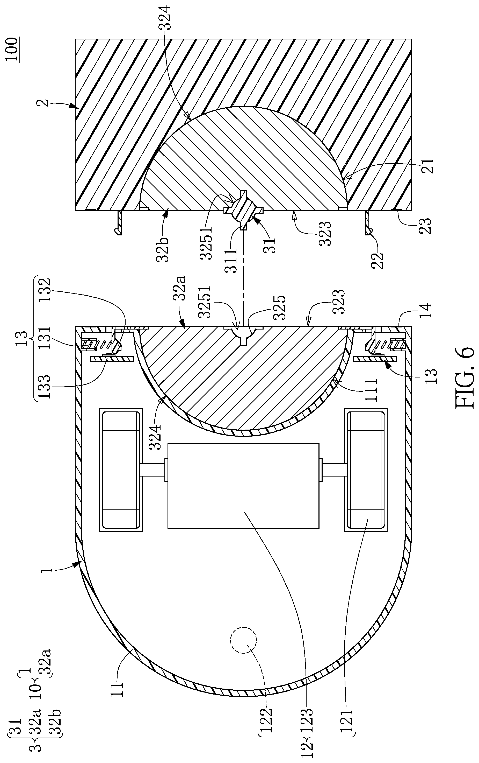 Patent US12103425 Figure 6 – Automatic battery replacement apparatus, moving platform, and rechargeable battery