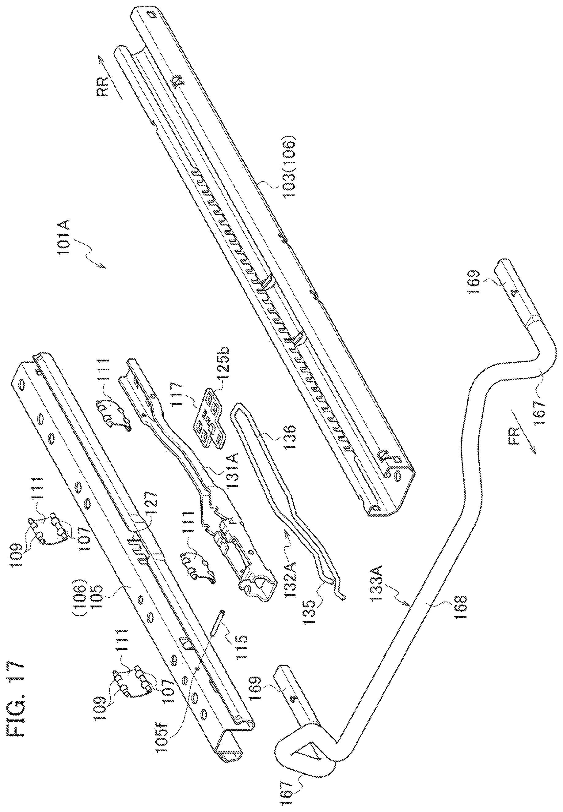 Patent US12103437 Figure 14 – Seat sliding device