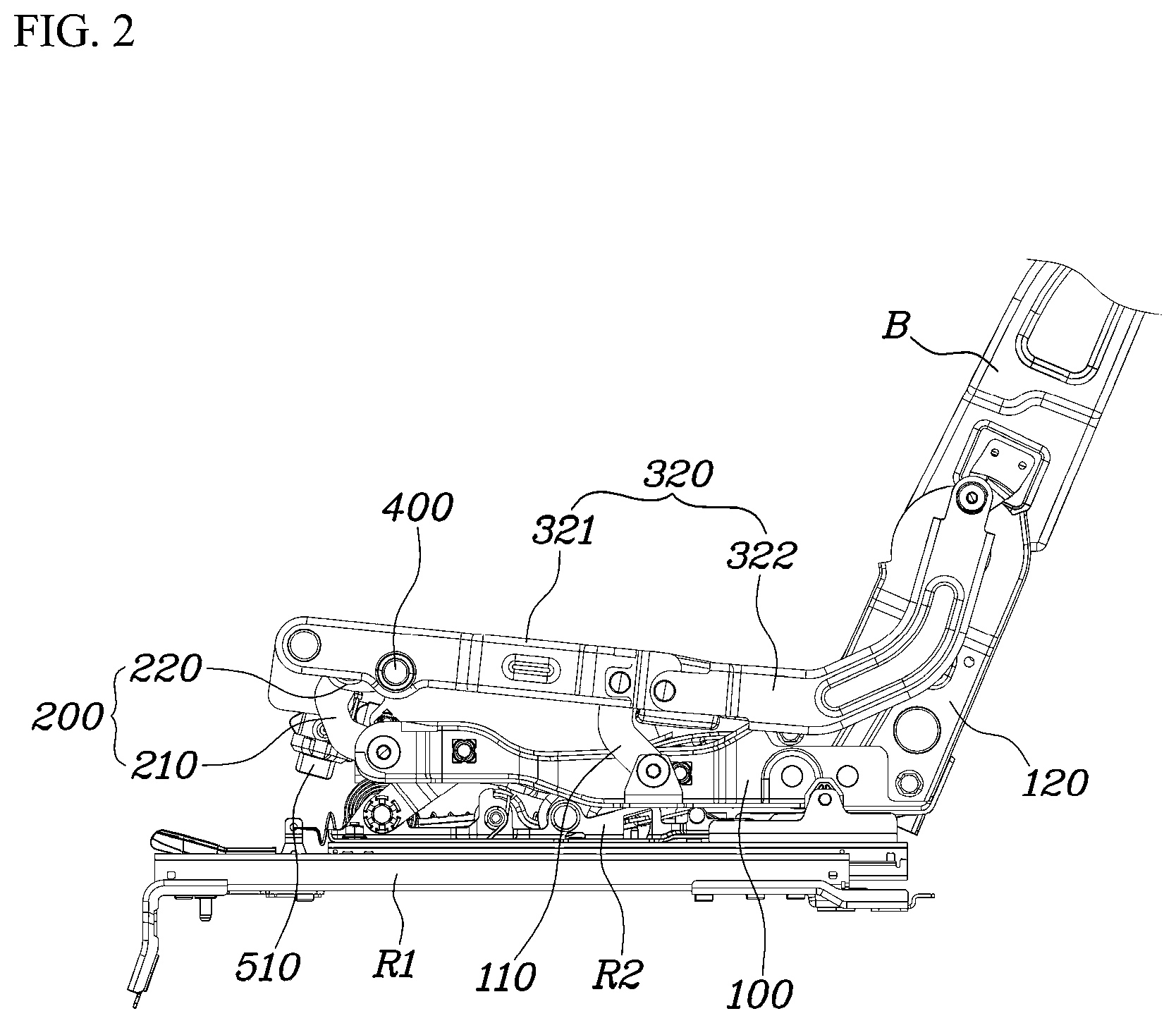 Patent US12103440 Figure 2 – Seat adjustment apparatus for mobility