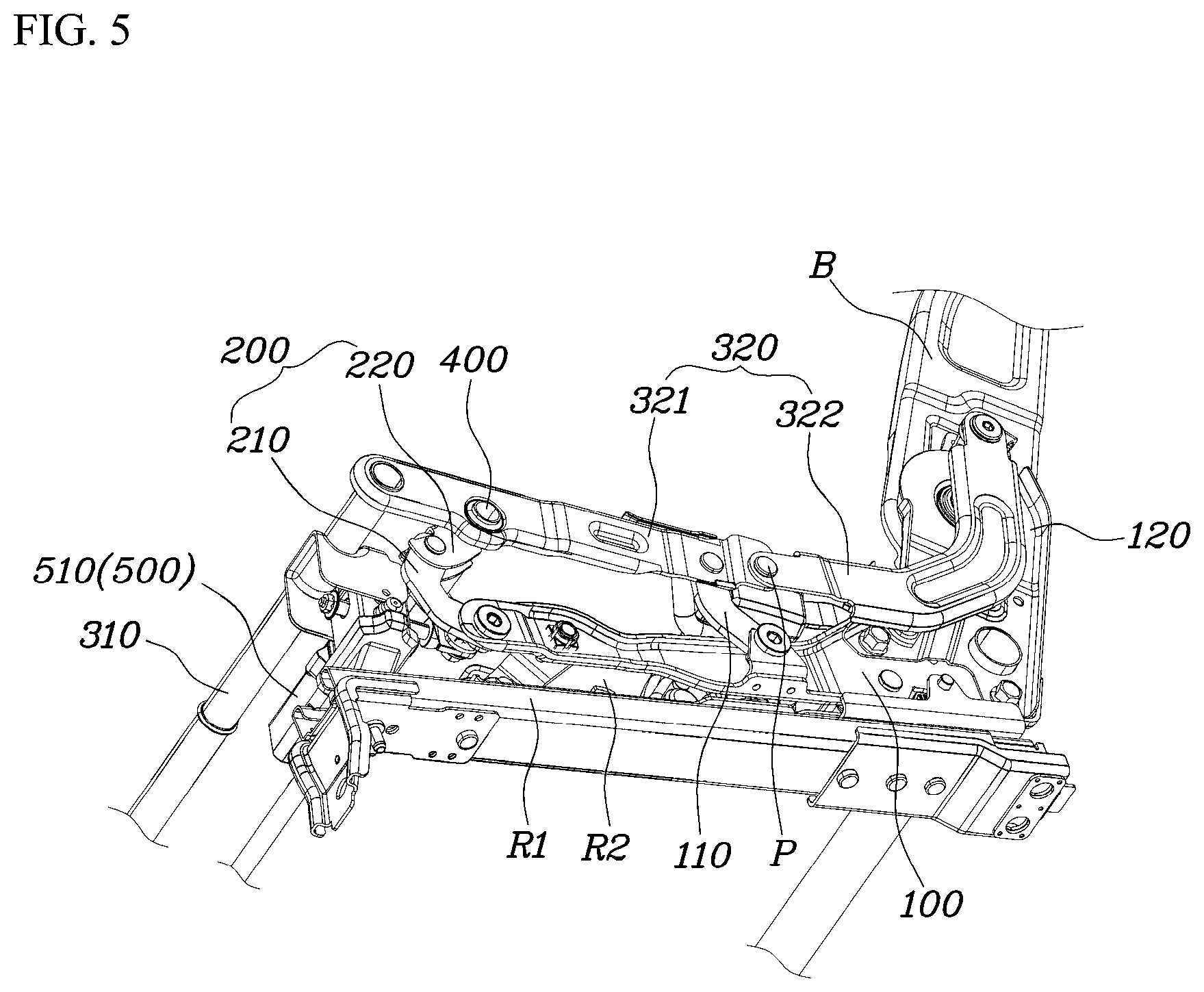 Patent US12103440 Figure 5 – Seat adjustment apparatus for mobility